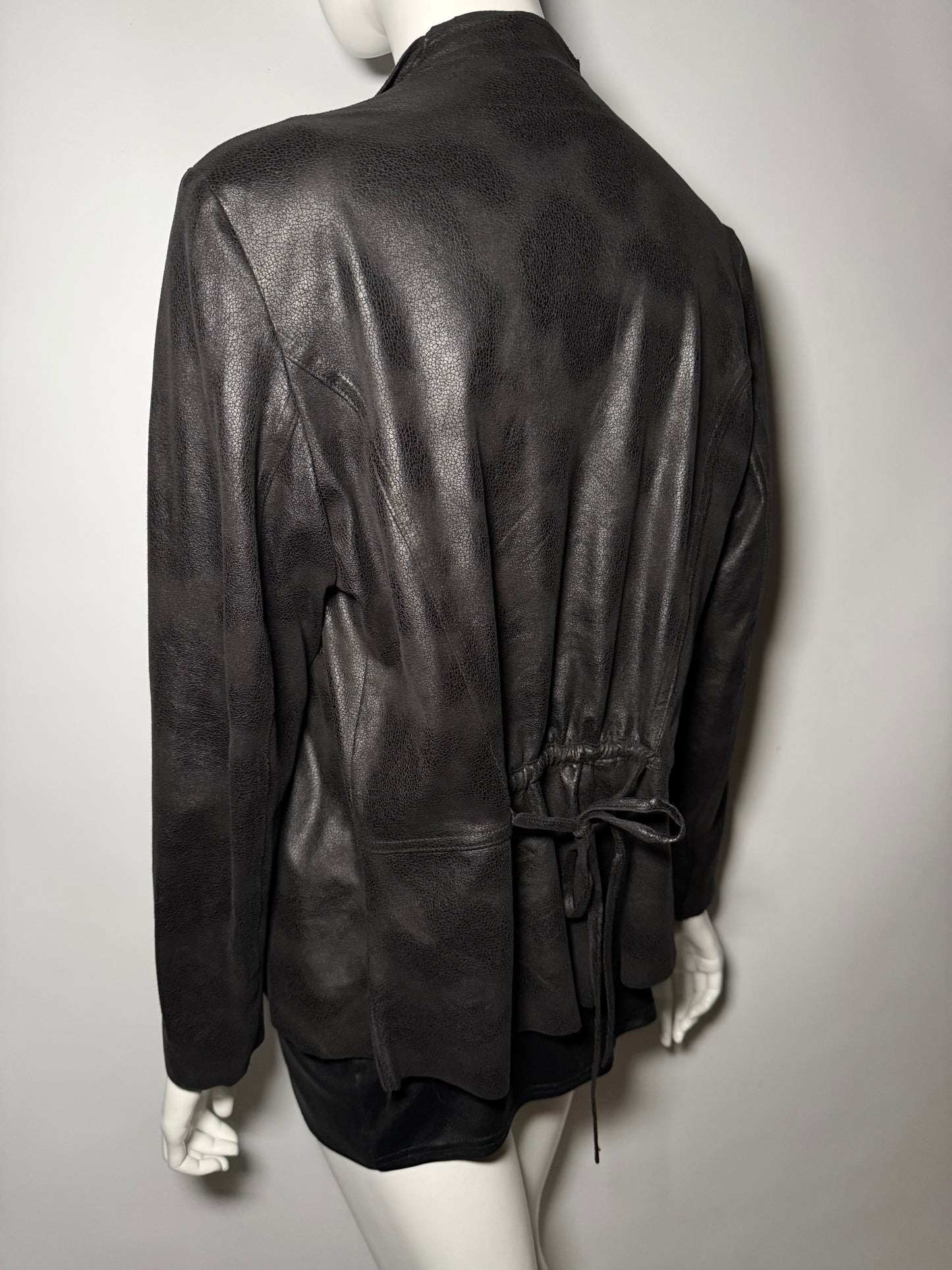 Vintage asymmetric leather jacket S-M Twinkling Global