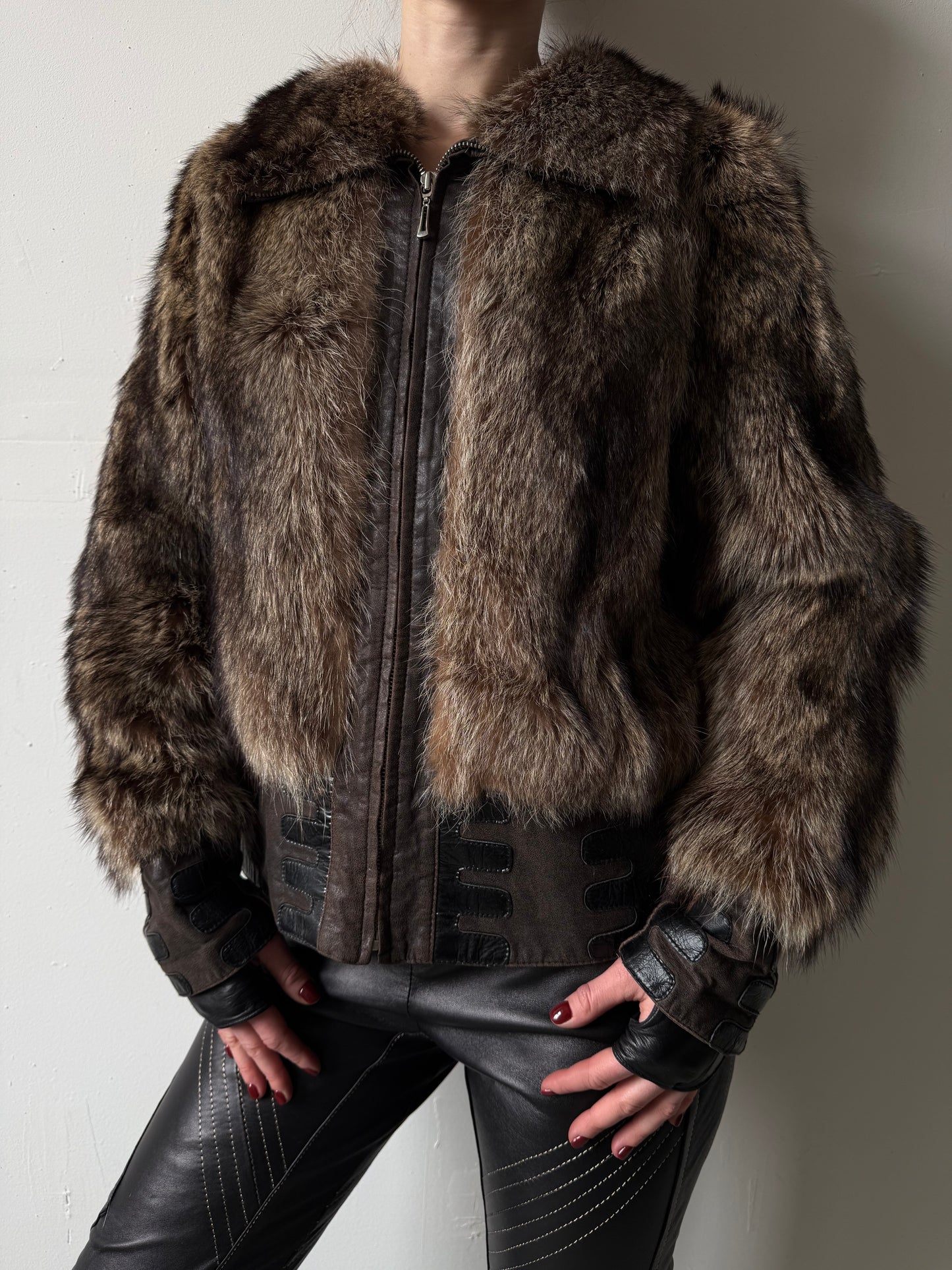 Vintage leather jacket TWINKLING GLOBAL