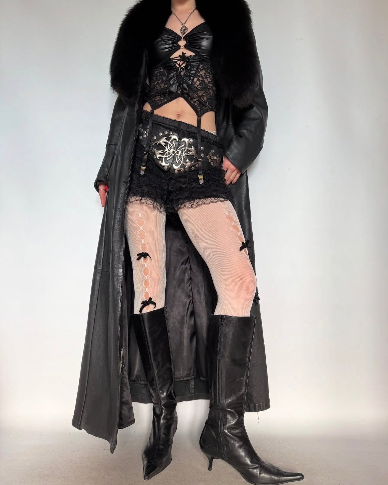 Vintage leather long coat Twinkling Global