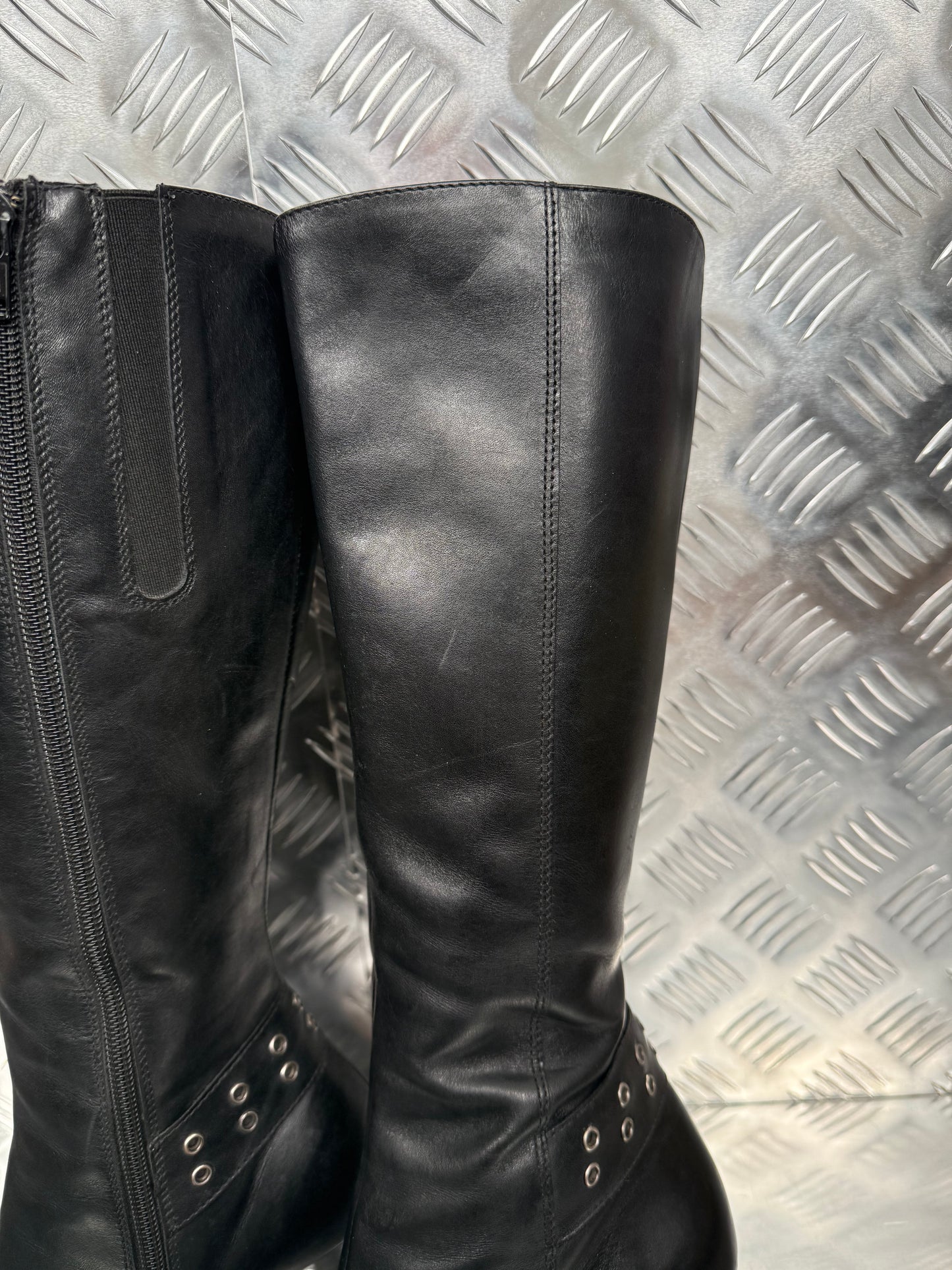Vintage leather high heel boots TWINKLING GLOBAL