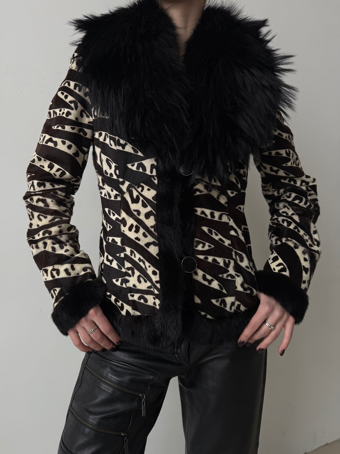 Vintage leather jacket TWINKLING GLOBAL
