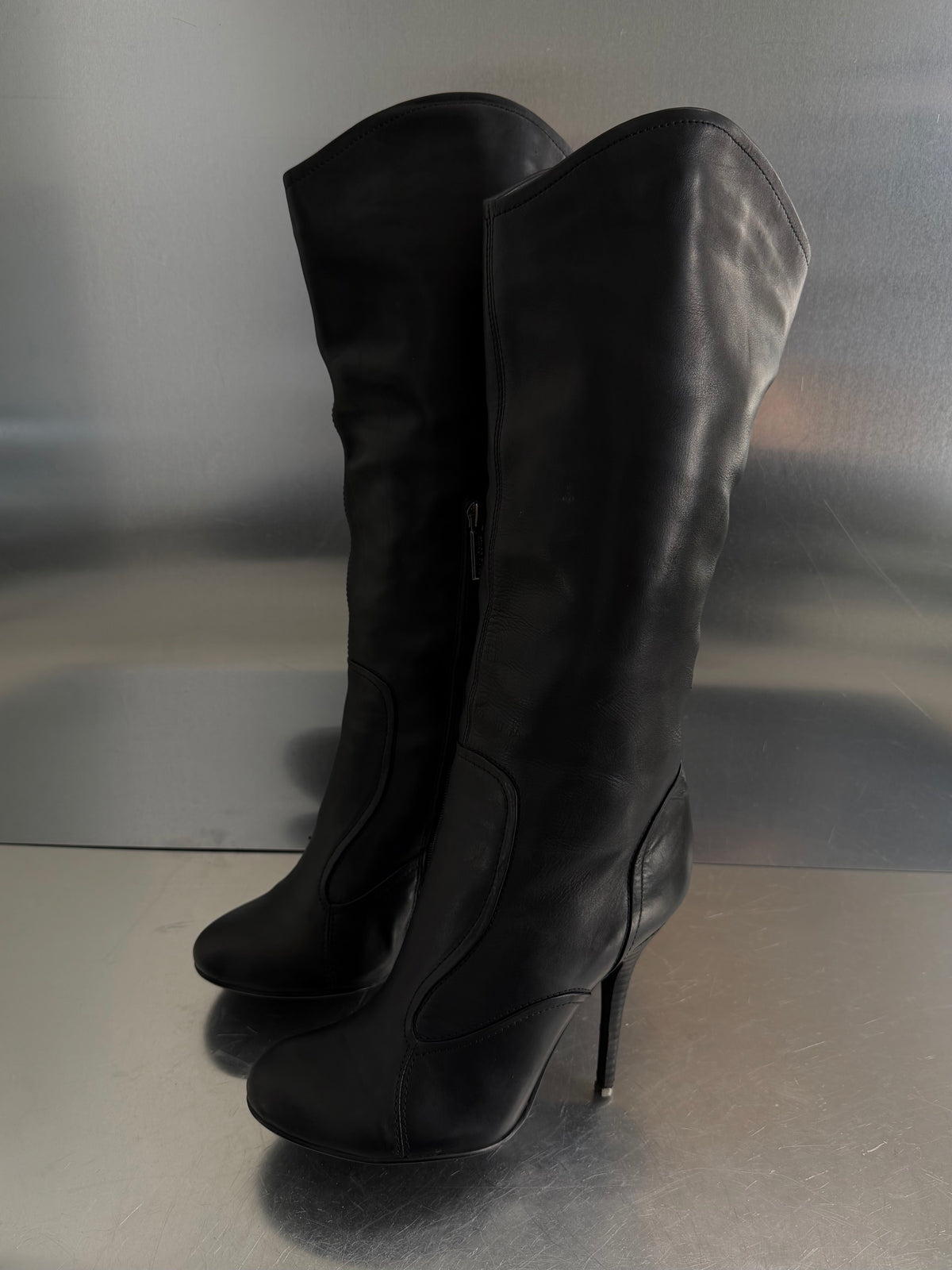 Paolo Conte black leather boots TWINKLING GLOBAL
