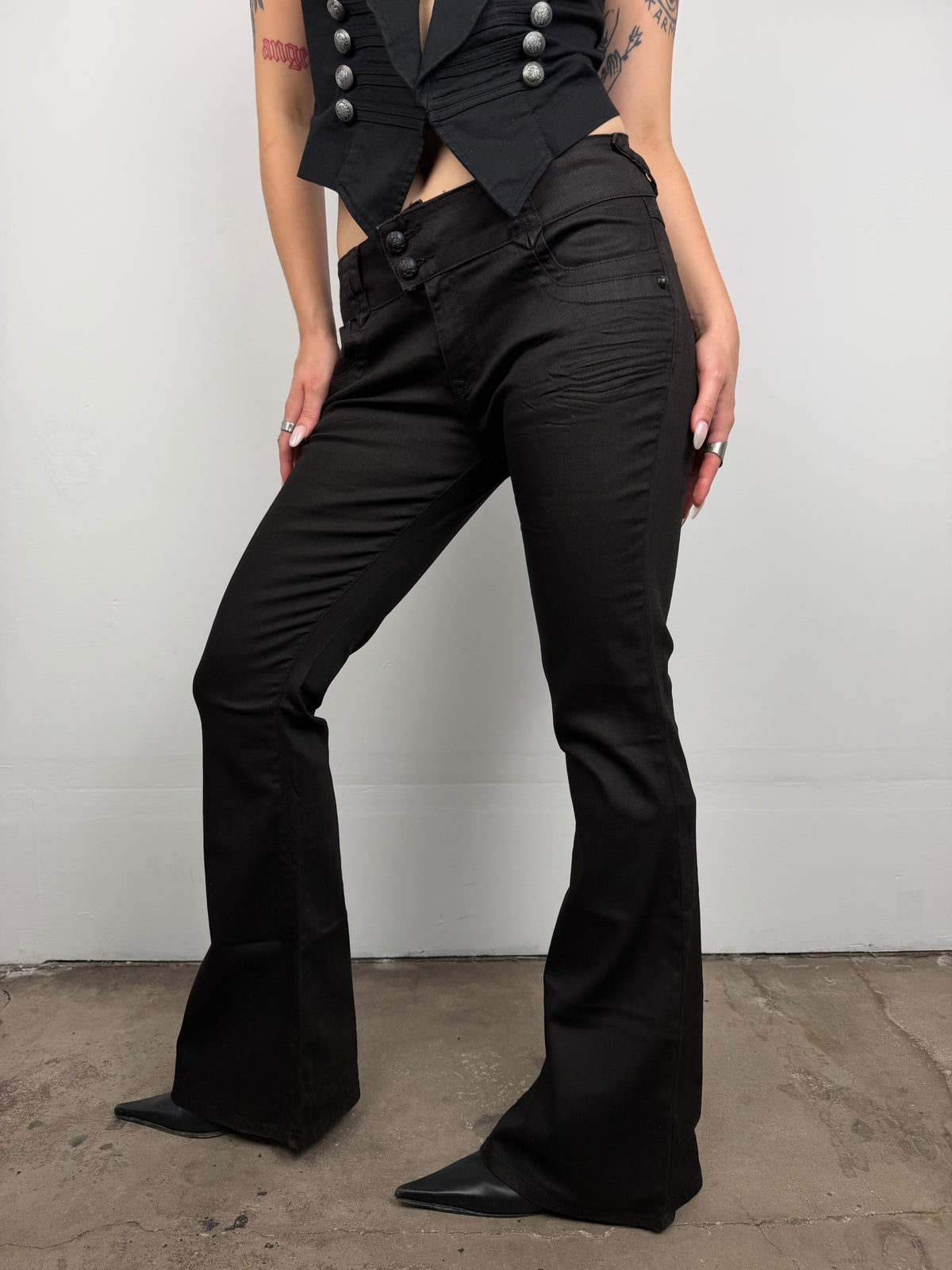 Vintage coated flare jeans TWINKLING GLOBAL