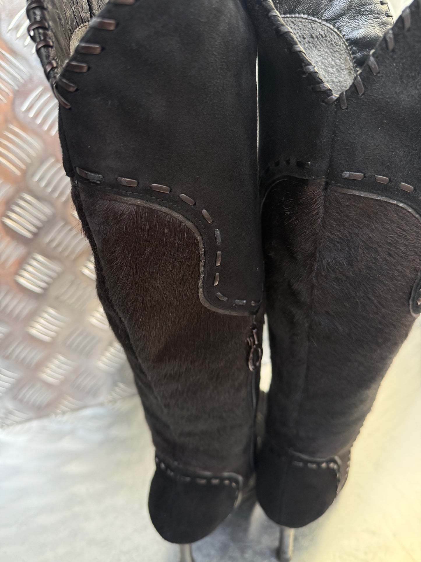 Vintage suede leather boots Twinkling Global