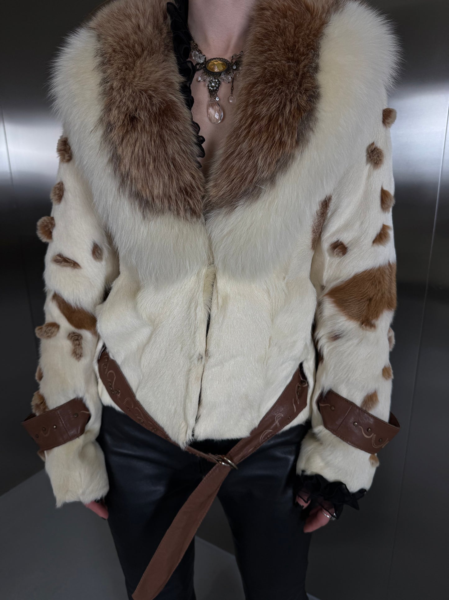 Vintage jacket with belt TWINKLING GLOBAL