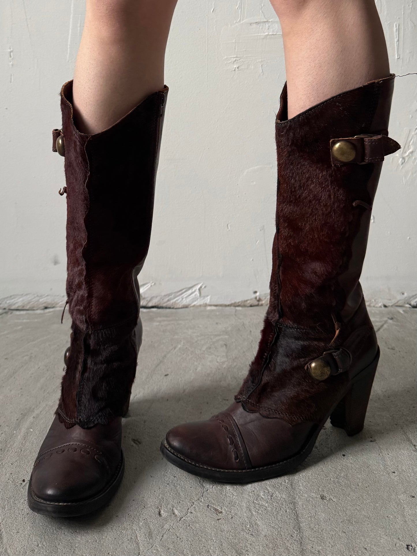 Vintage Italian leather cowboy boots TWINKLING GLOBAL