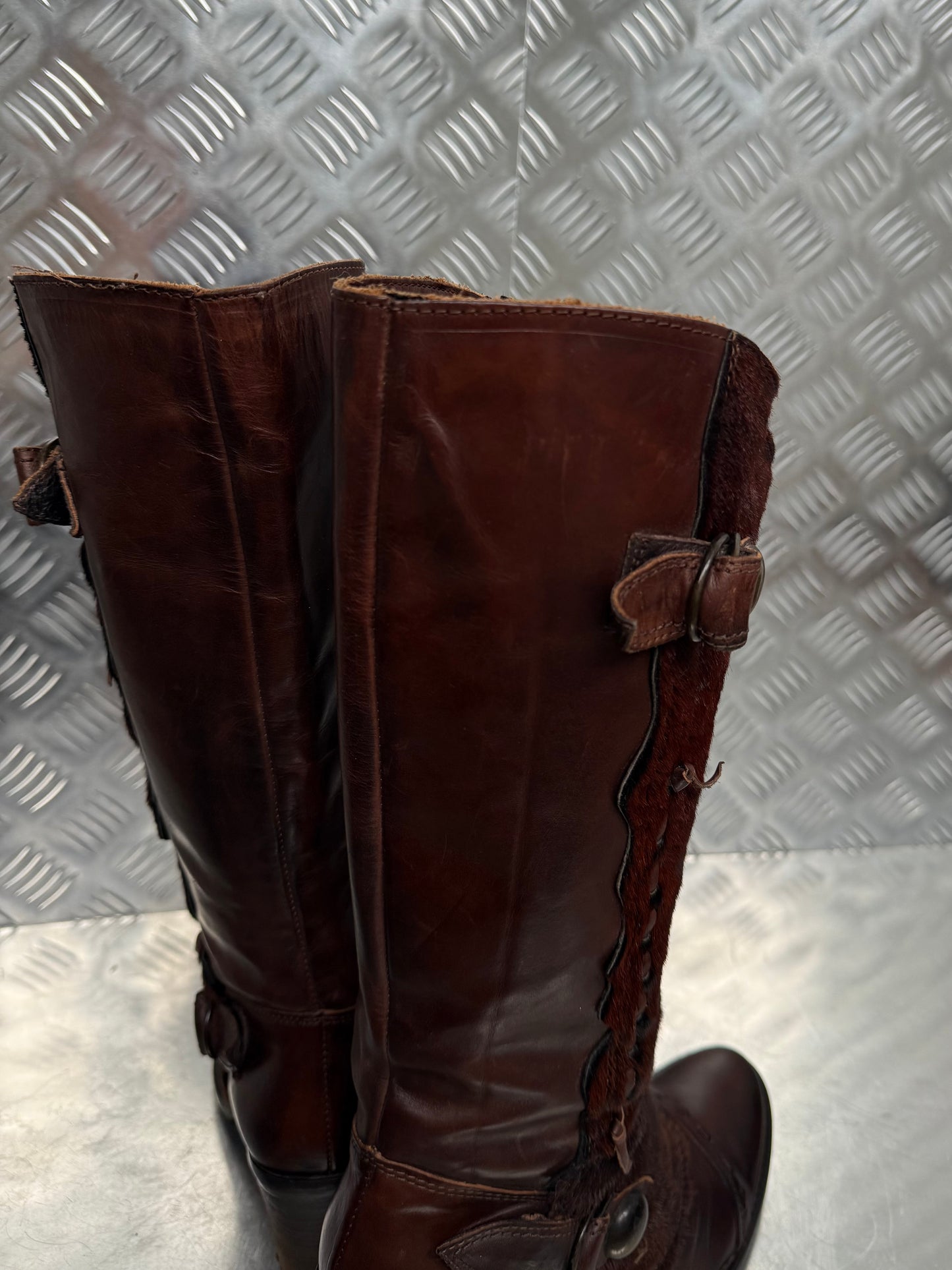 Vintage Italian leather cowboy boots TWINKLING GLOBAL