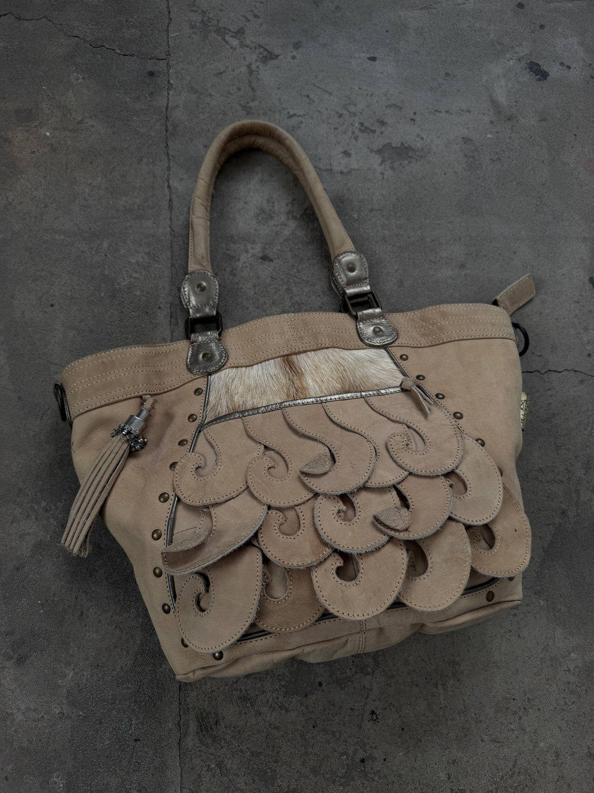 Vintage suede leather bag TWINKLING GLOBAL