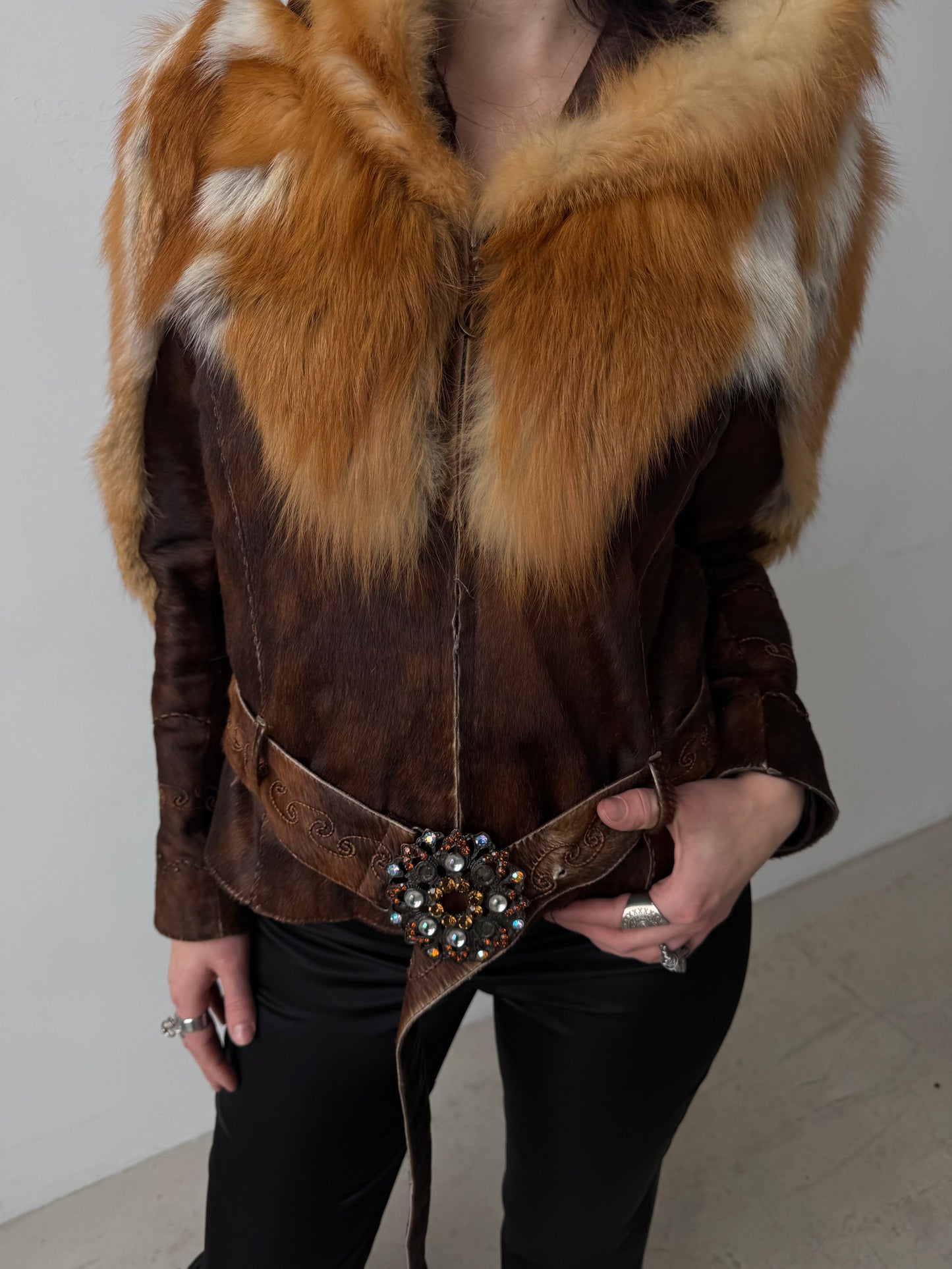 Vintage leather jacket TWINKLING GLOBAL