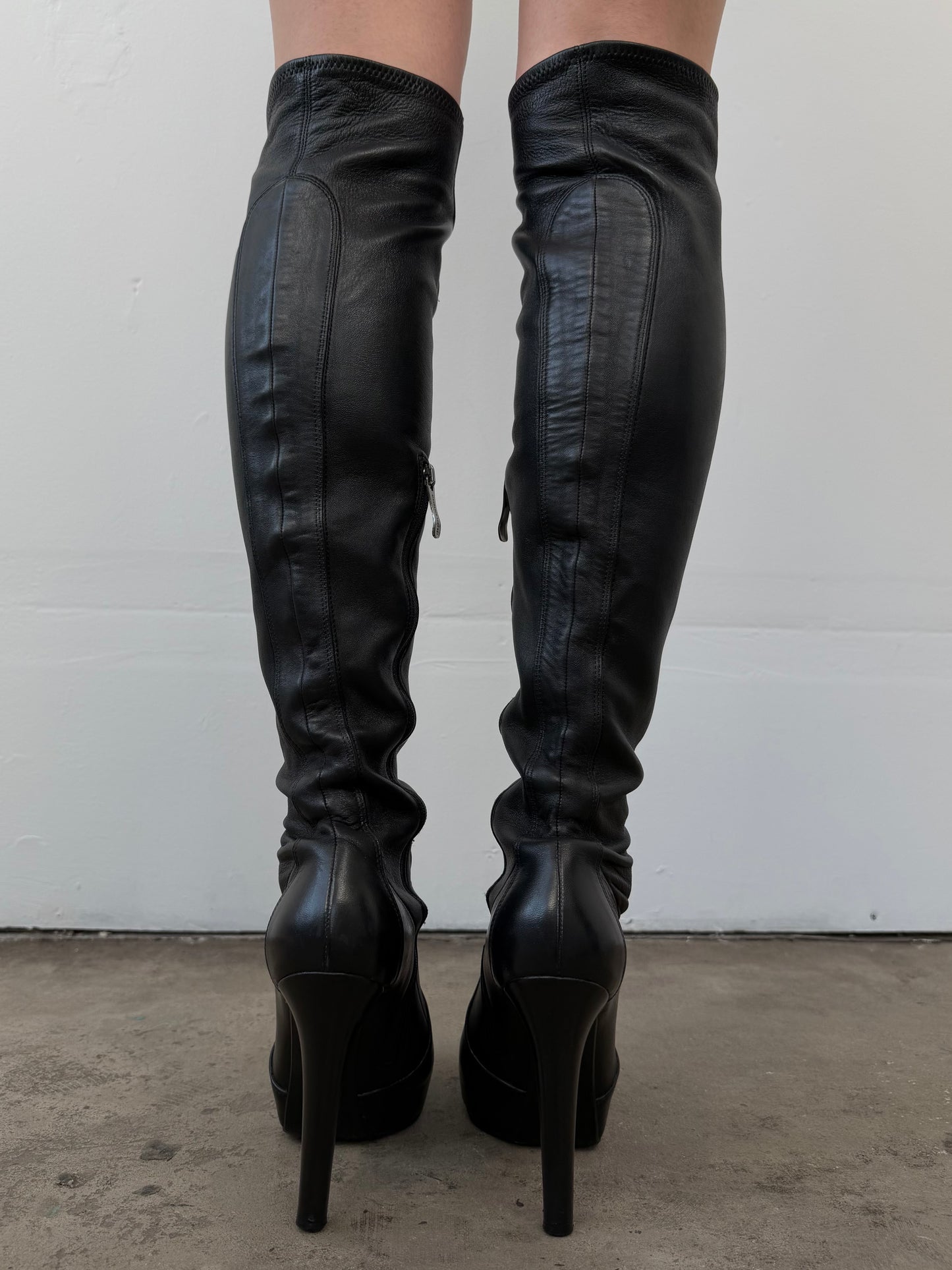 Vintage Gianmarco Lorenzi leather over-the-knee boots TWINKLING GLOBAL