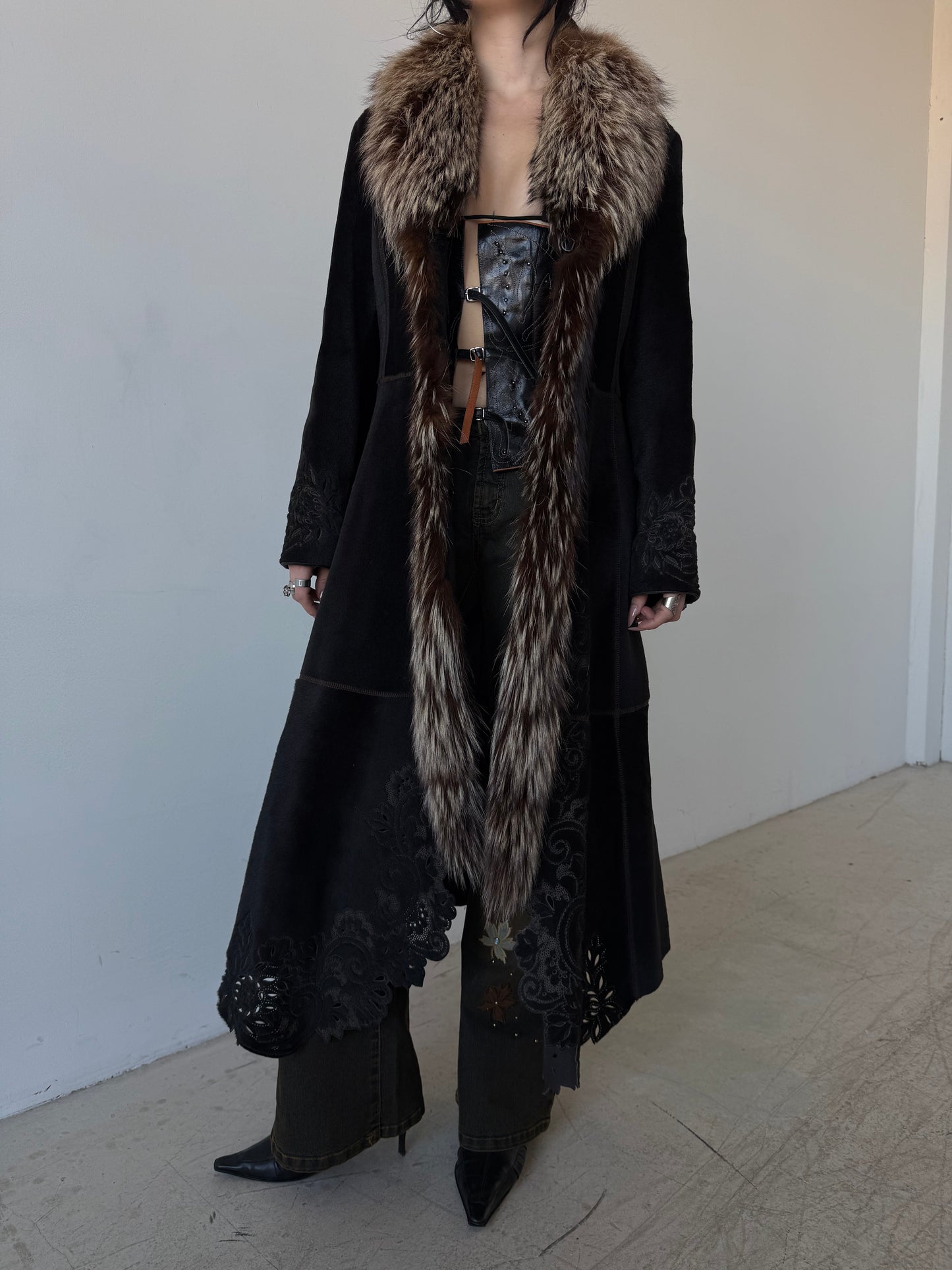 Vintage leather coat TWINKLING GLOBAL