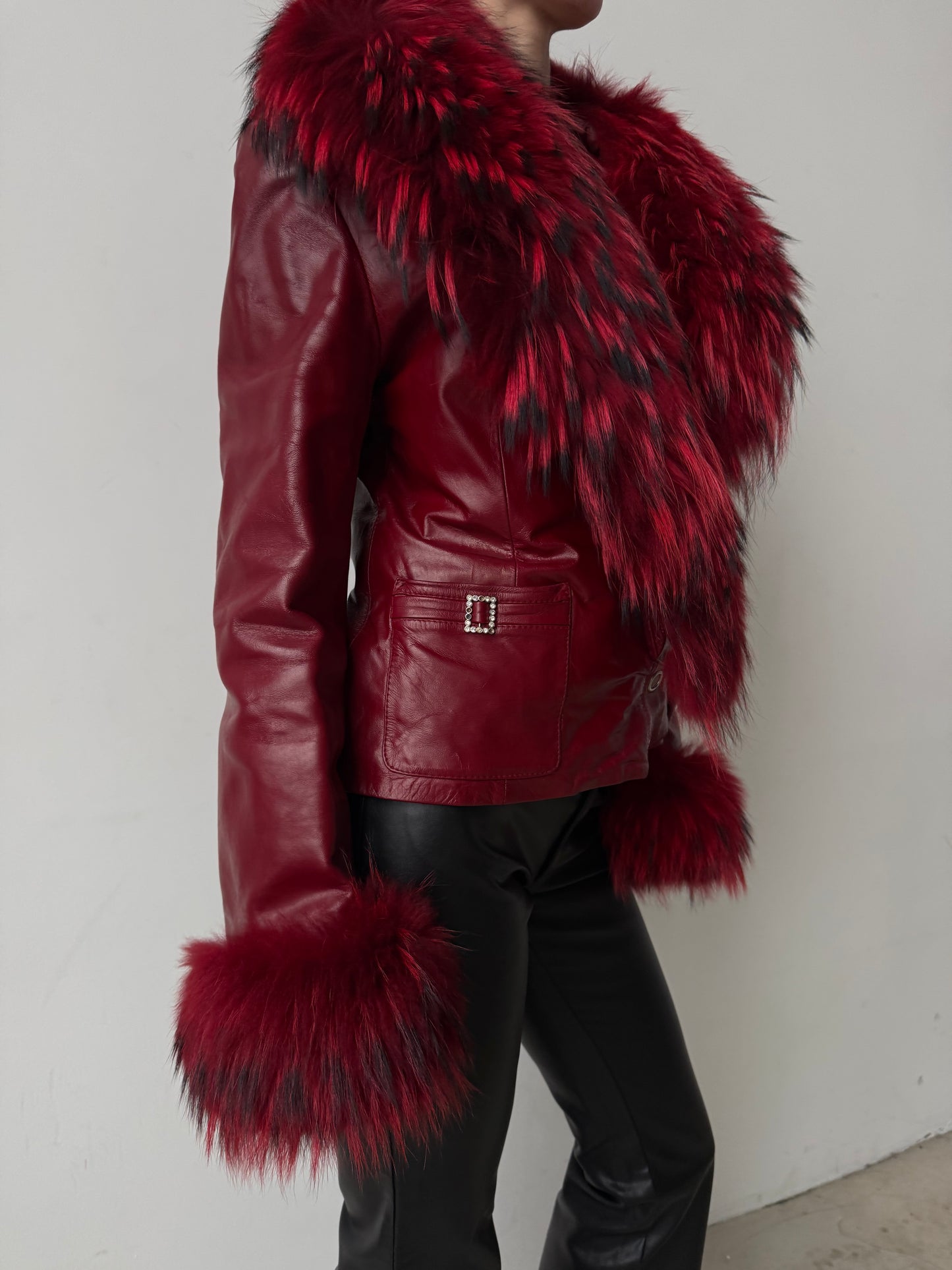 Vintage red leather jacket