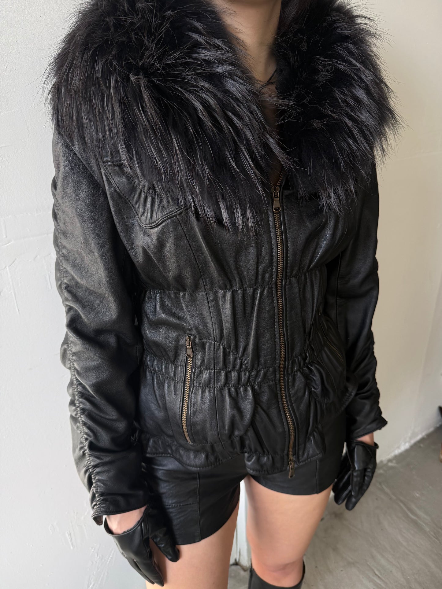 Vintage leather jacket TWINKLING GLOBAL