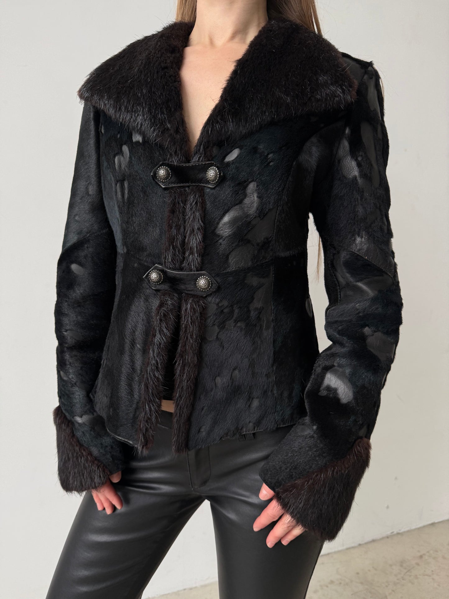 Vintage jacket black-blue mix TWINKLING GLOBAL