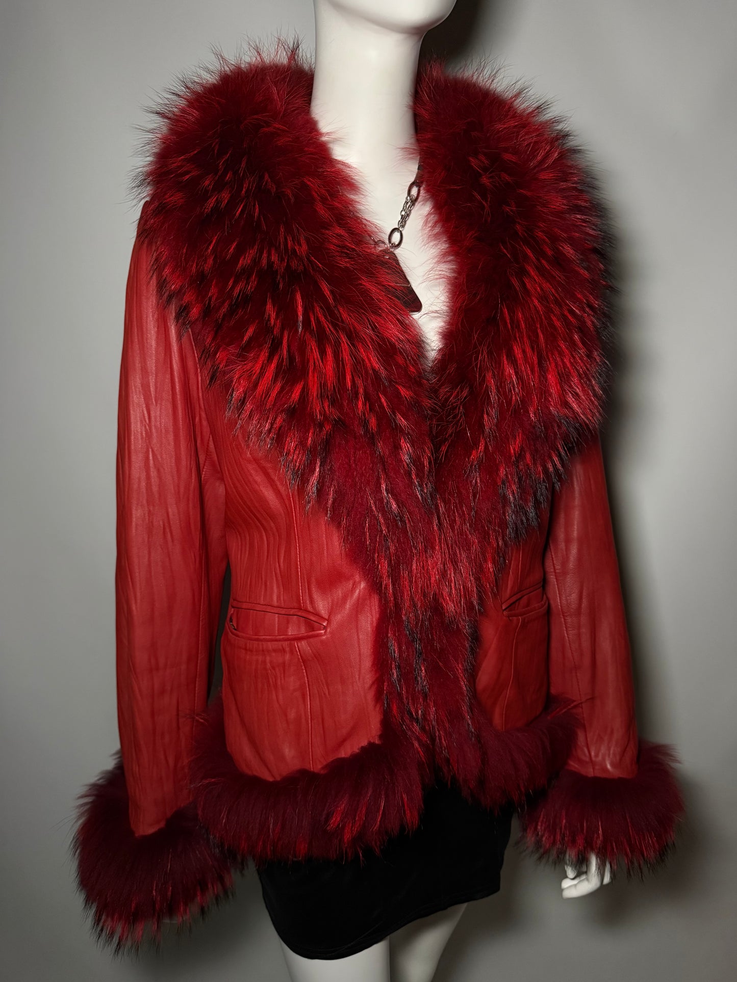 Vintage red leather jacket Twinkling Global
