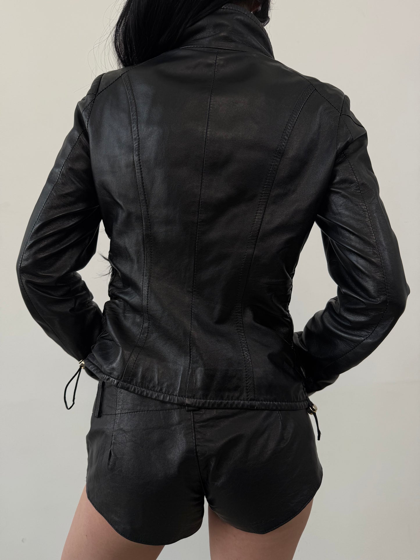 Vintage fitted leather jacket TWINKLING GLOBAL