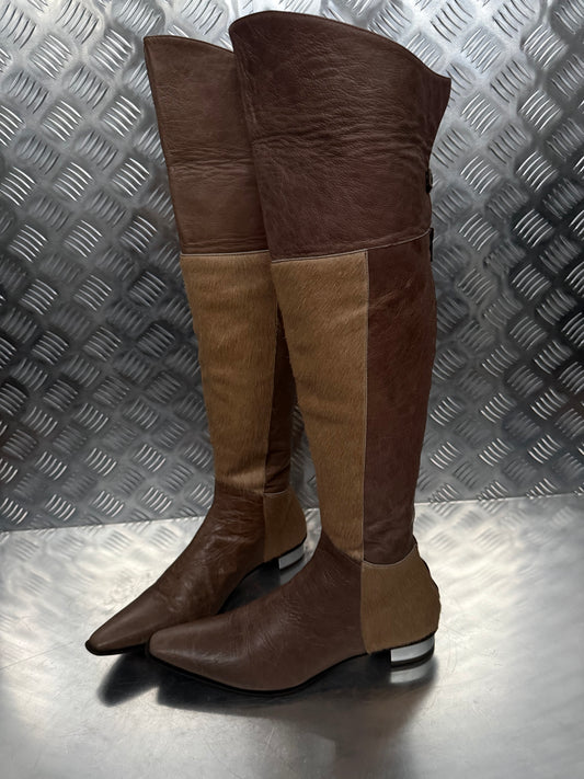 Vintage over-the-knee leather boots Andrea Lattanzi TWINKLING GLOBAL