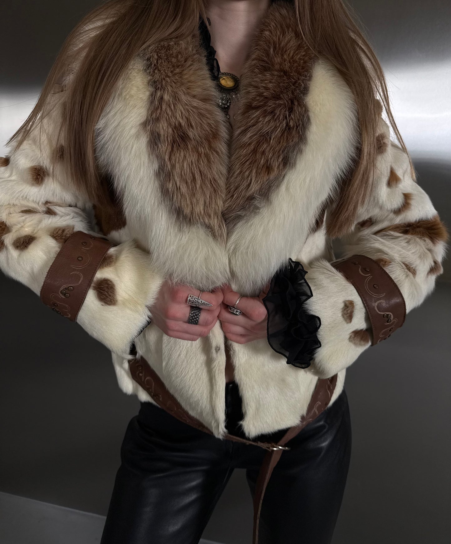 Vintage jacket with belt TWINKLING GLOBAL