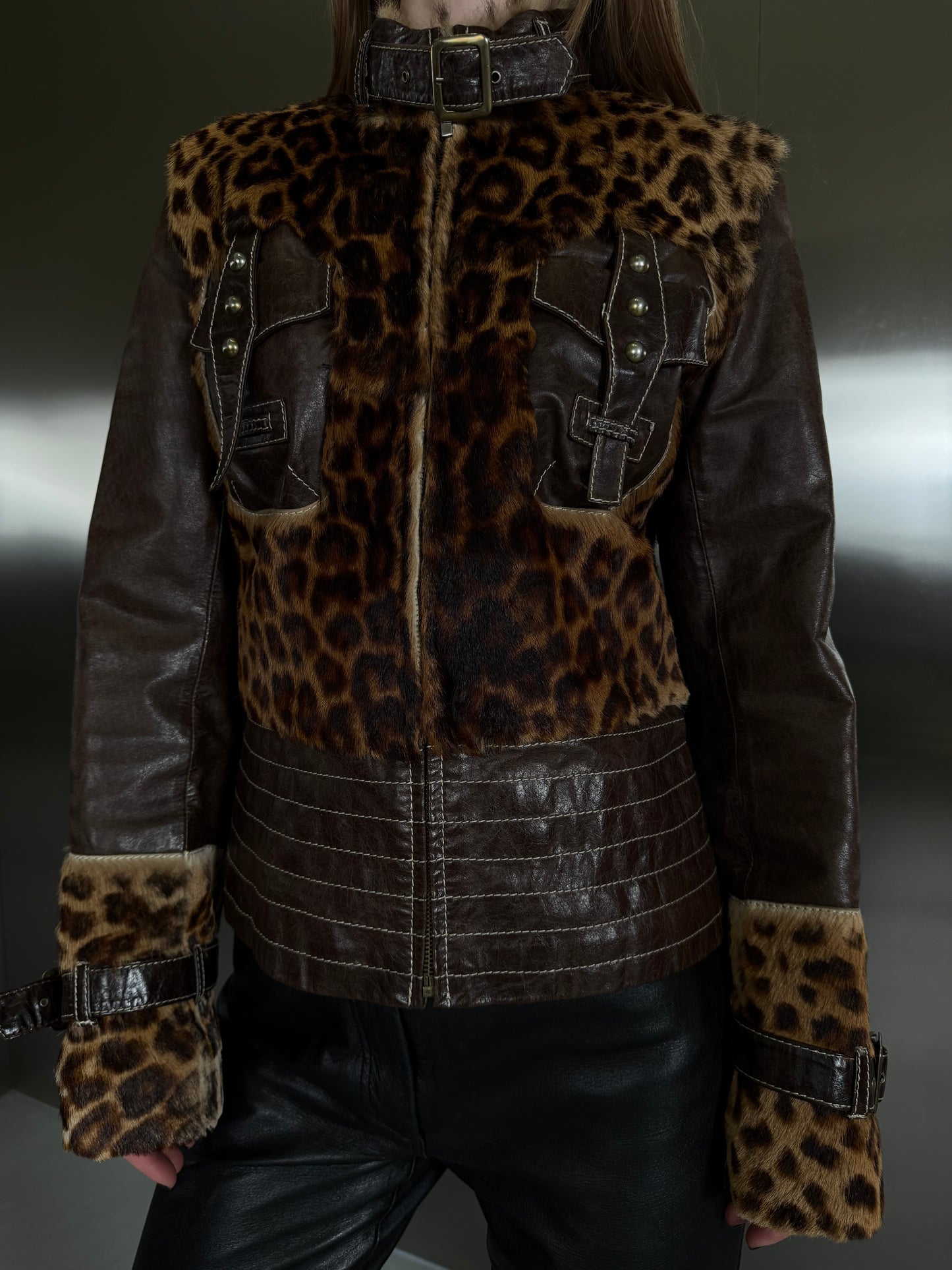 Vintage leather jacket TWINKLING GLOBAL