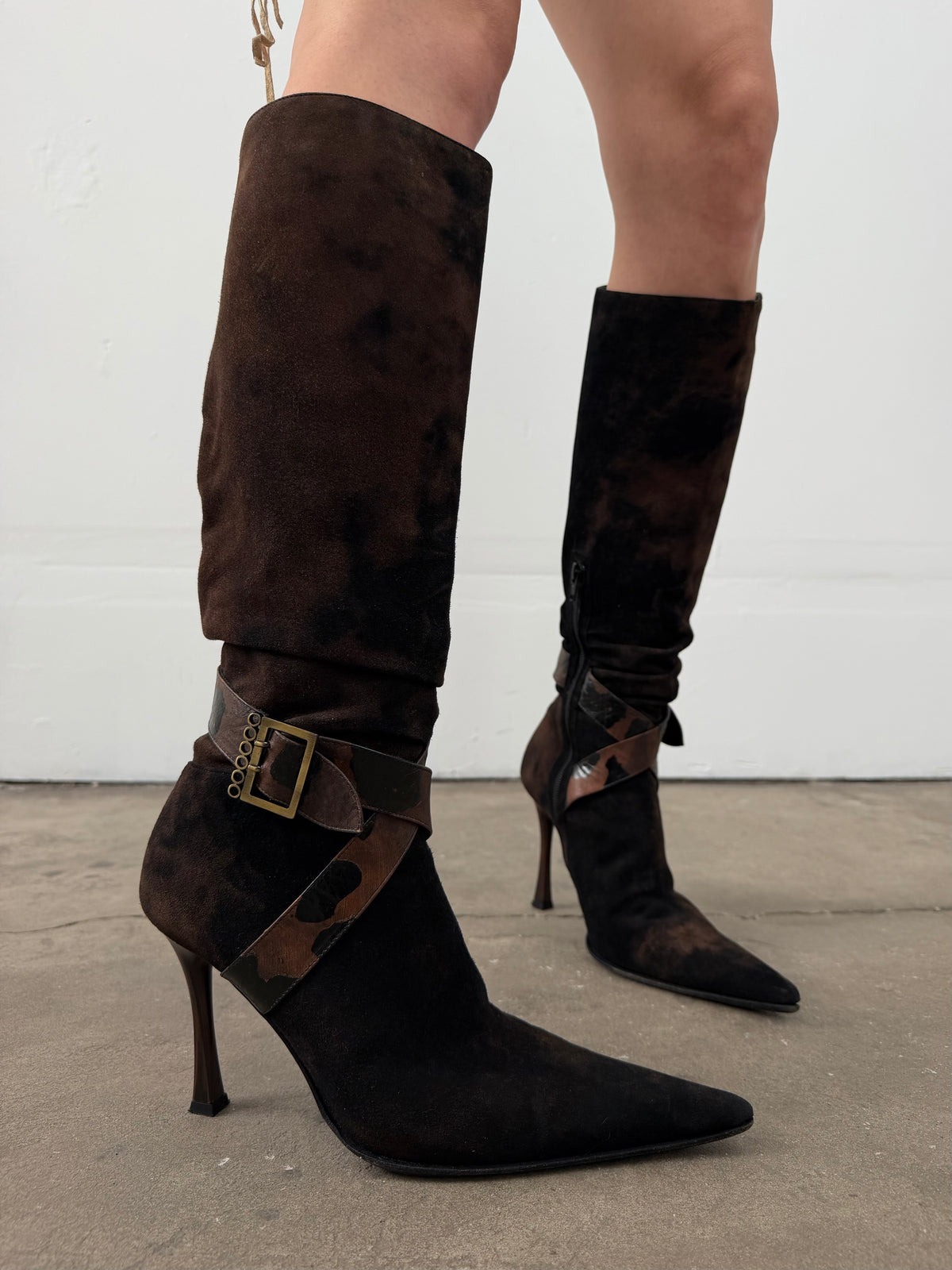 Vintage Loretta Pettinari pointed suede boots TWINKLING GLOBAL