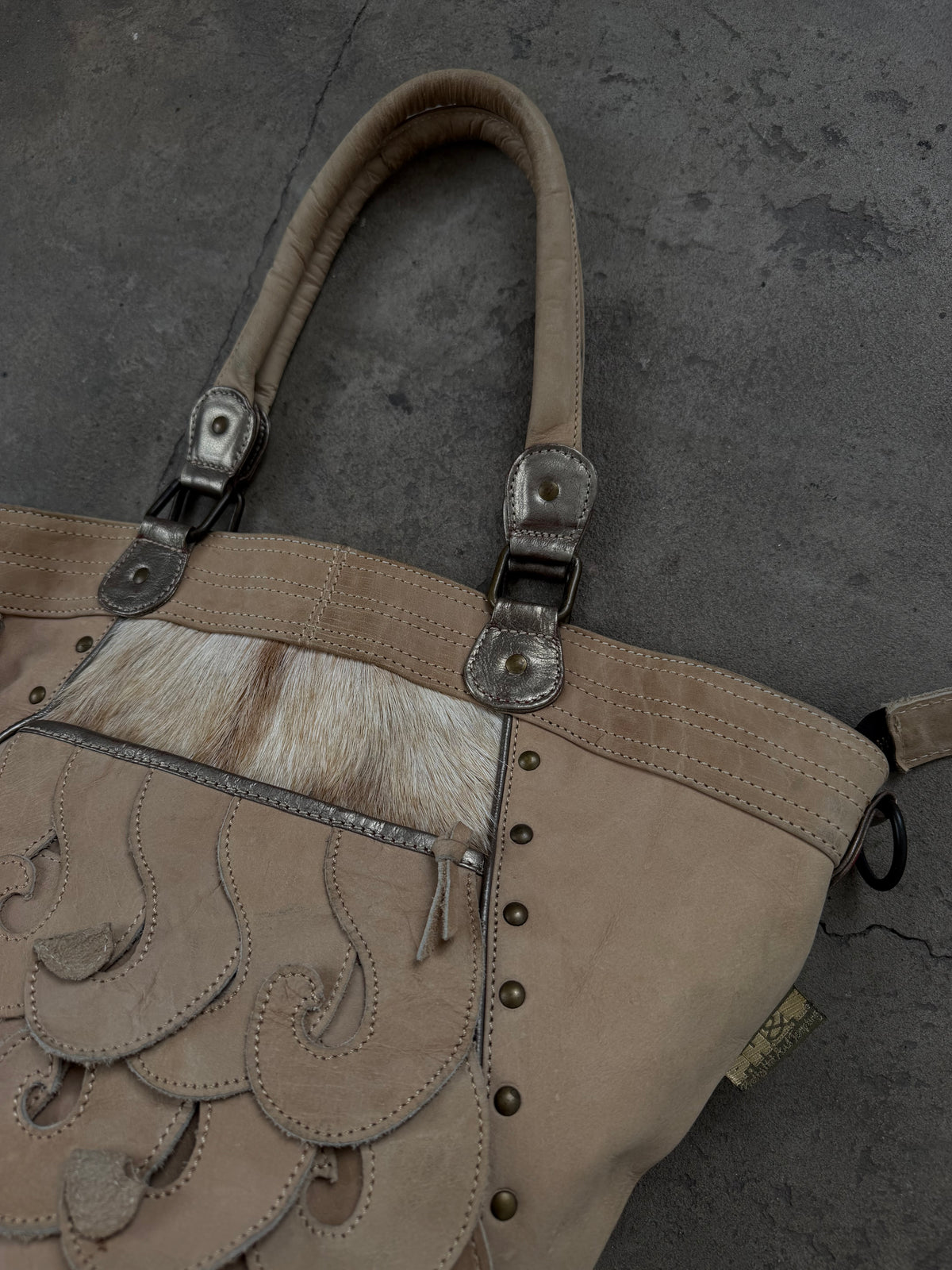 Vintage suede leather bag TWINKLING GLOBAL