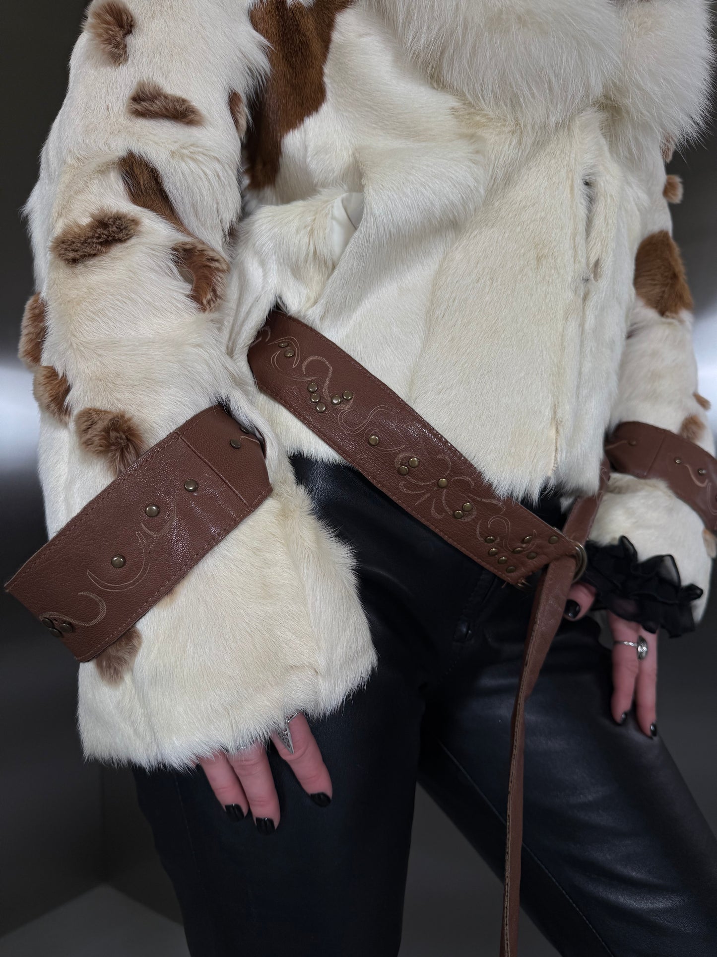 Vintage jacket with belt TWINKLING GLOBAL