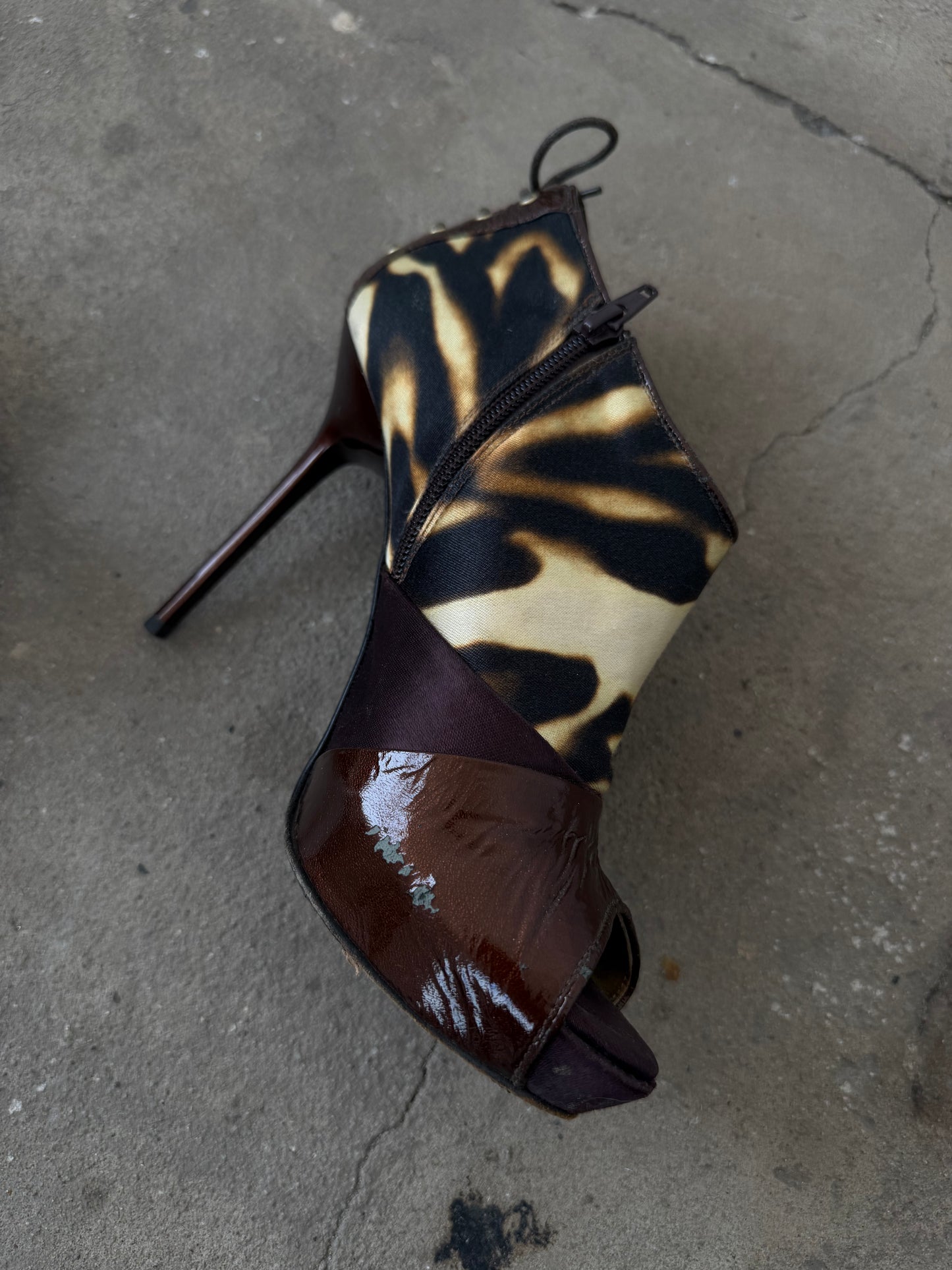 Just Cavalli textile peep-toe ankle boots TWINKLING GLOBAL