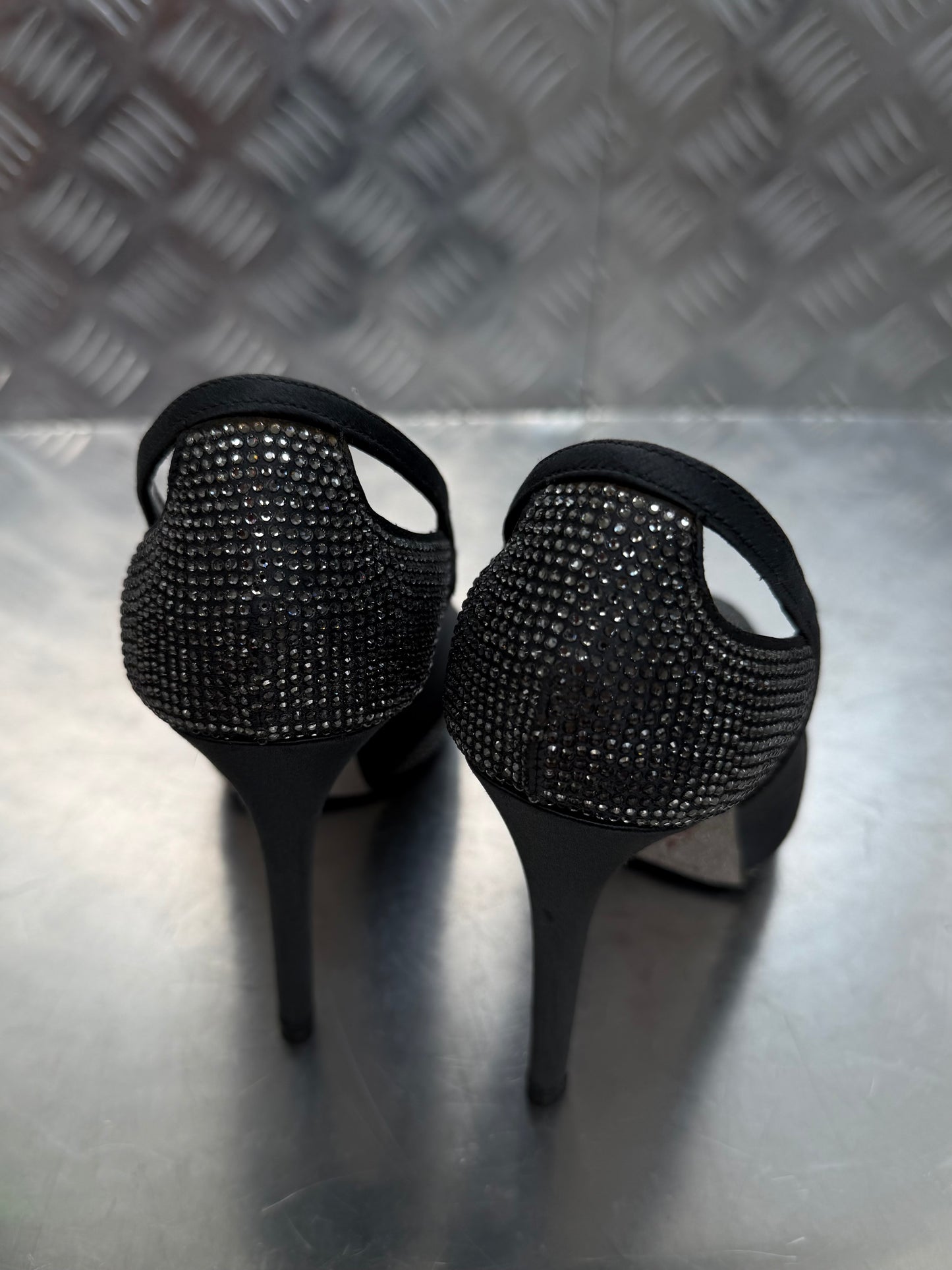 Vintage Rene Caovilla Swarovski crystal heels TWINKLING GLOBAL