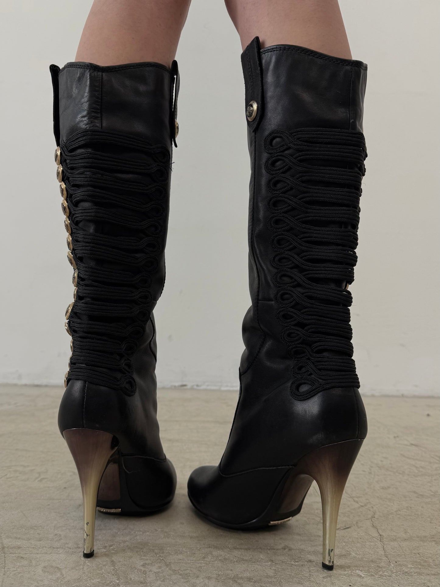 Vintage Paolo Conte high-heel leather boots TWINKLING GLOBAL
