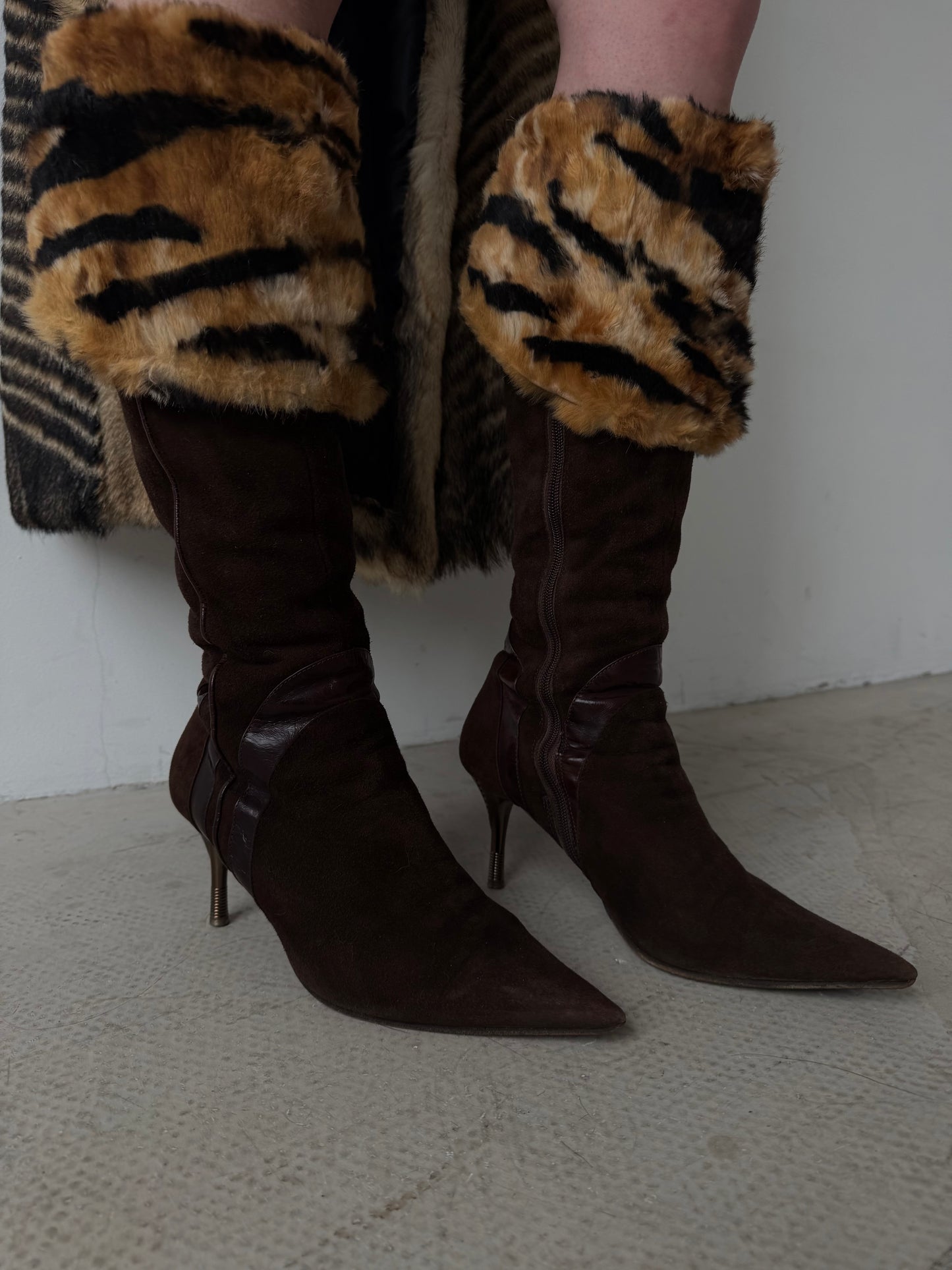 Vintage Italian suede leather boots TWINKLING GLOBAL