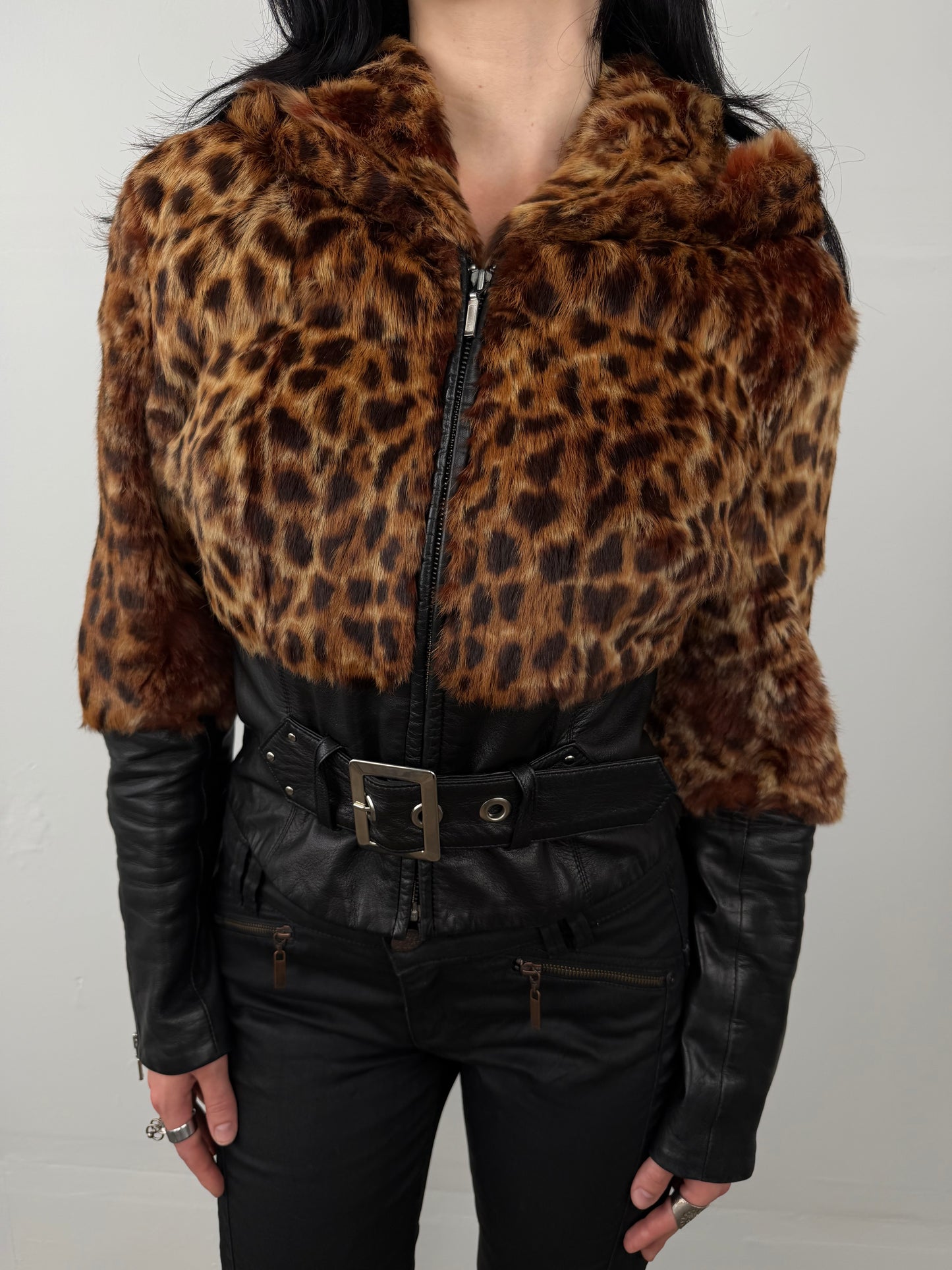 Vintage leopard leather jacket TWINKLING GLOBAL