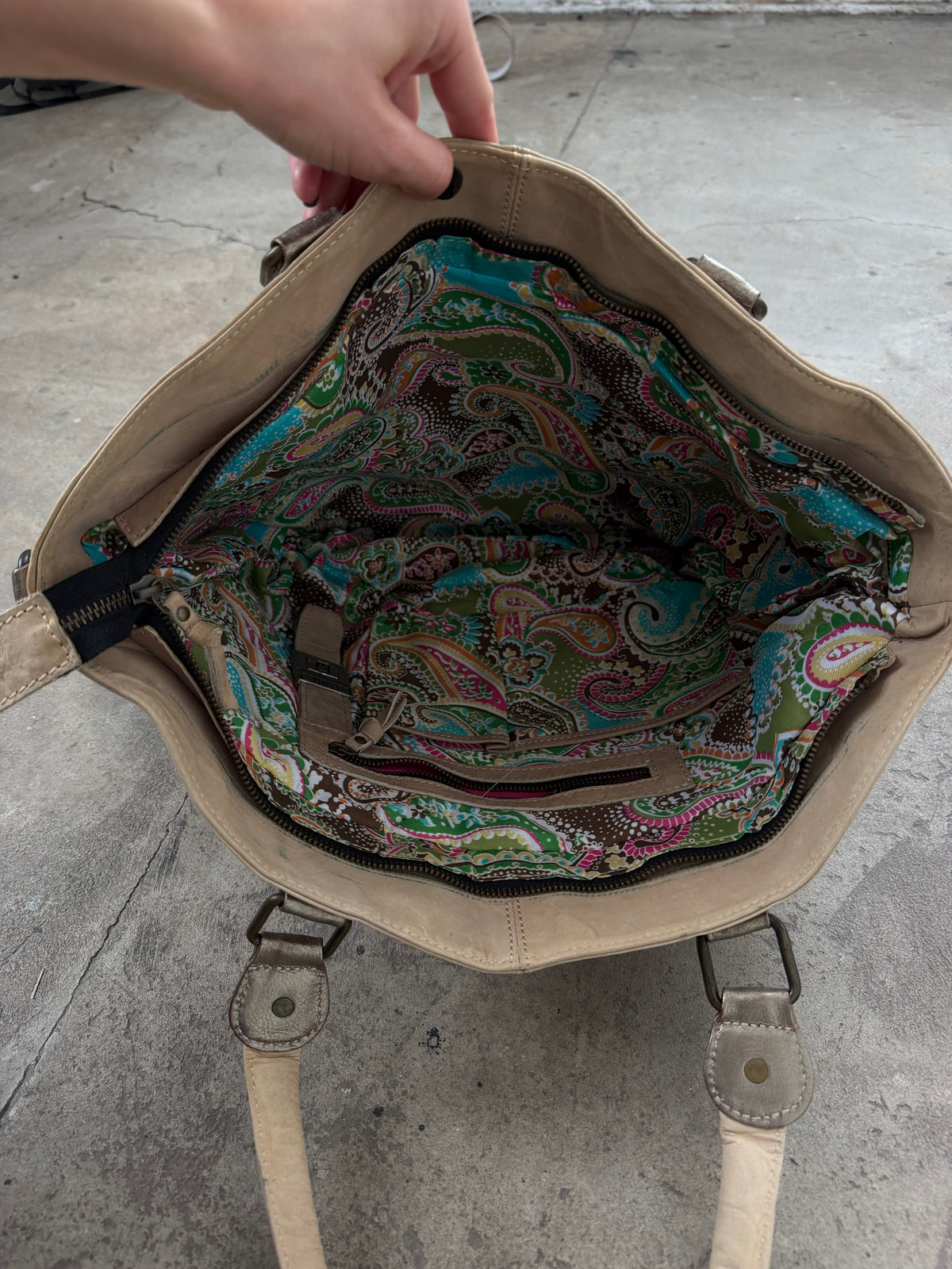 Vintage suede leather bag TWINKLING GLOBAL