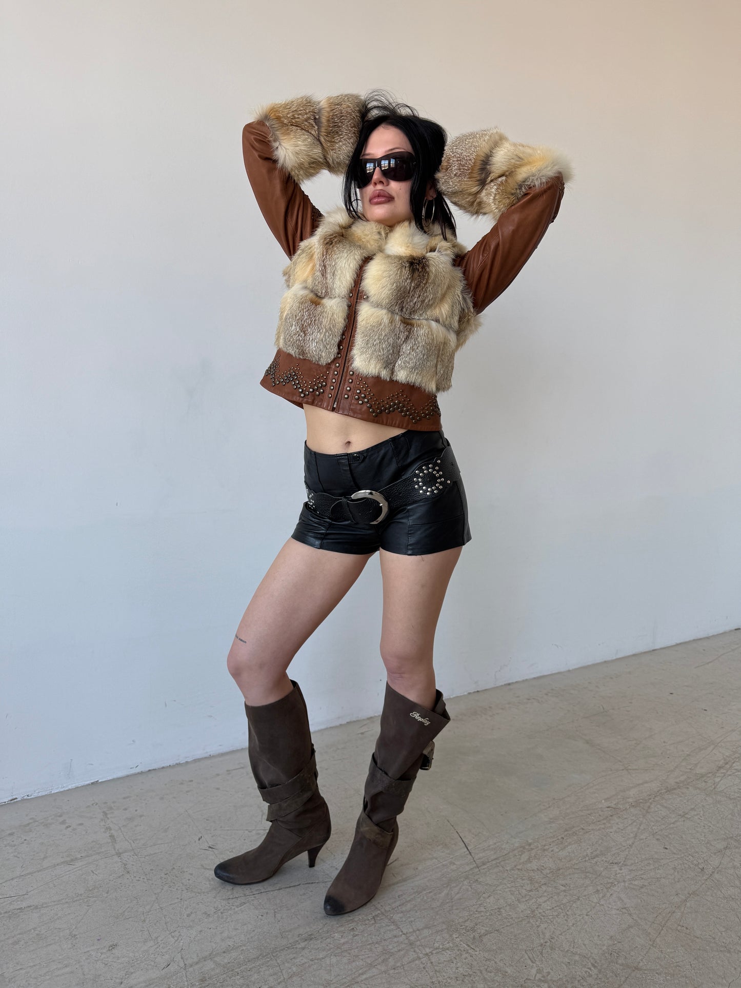 Vintage leather jacket TWINKLING GLOBAL