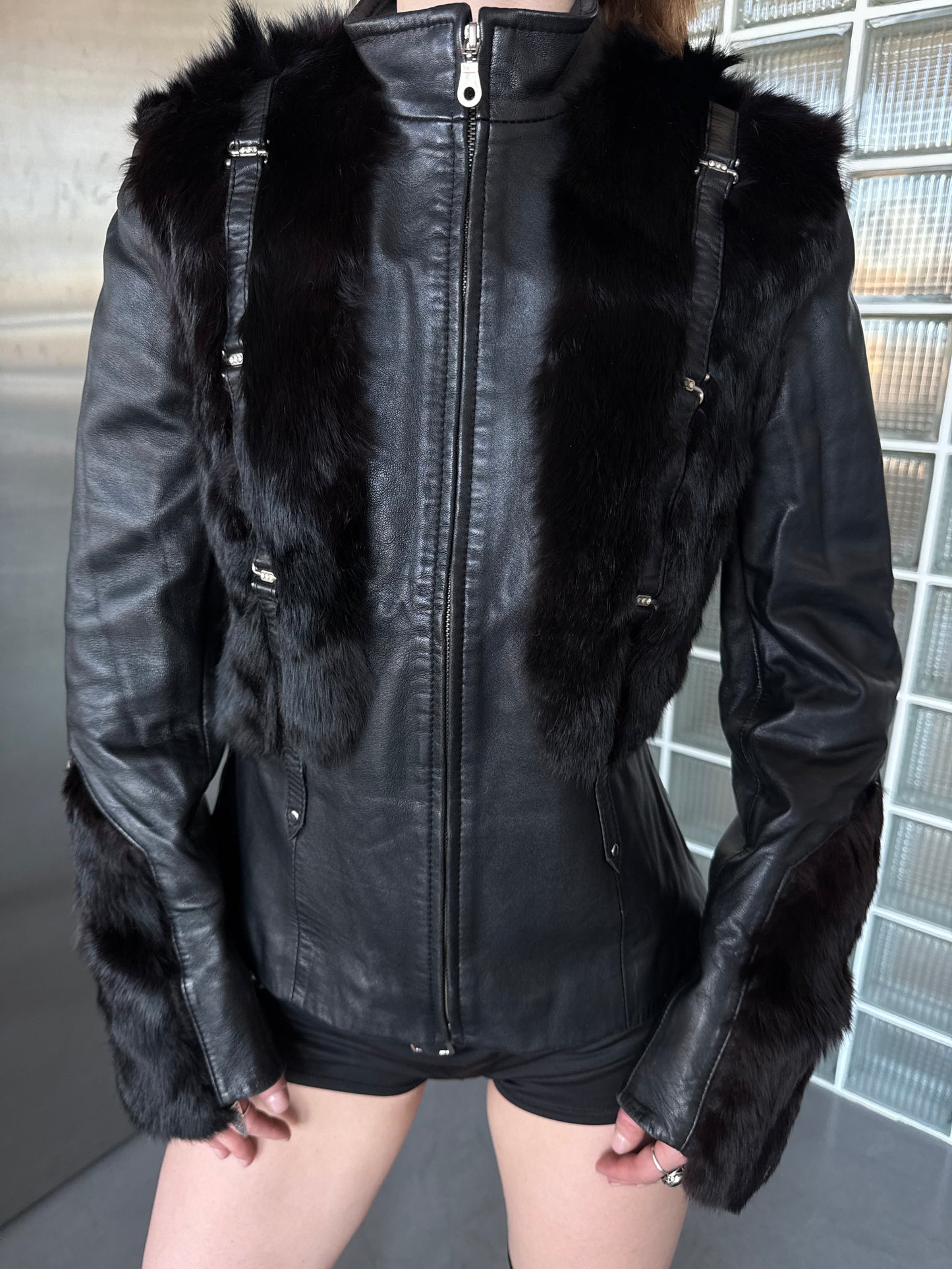 Vintage leather jacket TWINKLING GLOBAL