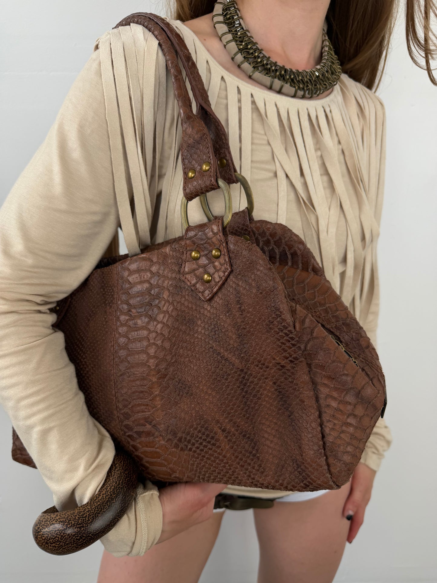 Vintage leather bag TWINKLING GLOBAL