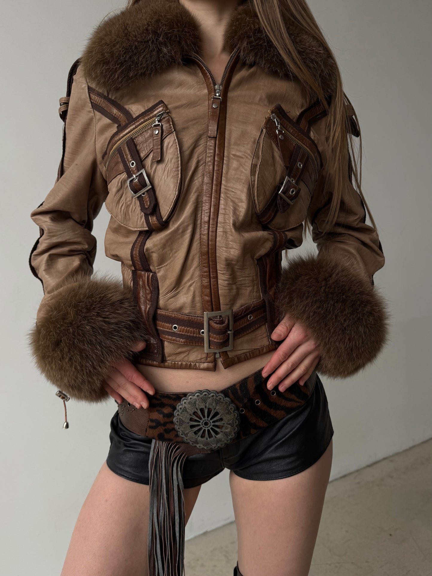 Vintage leather jacket TWINKLING GLOBAL