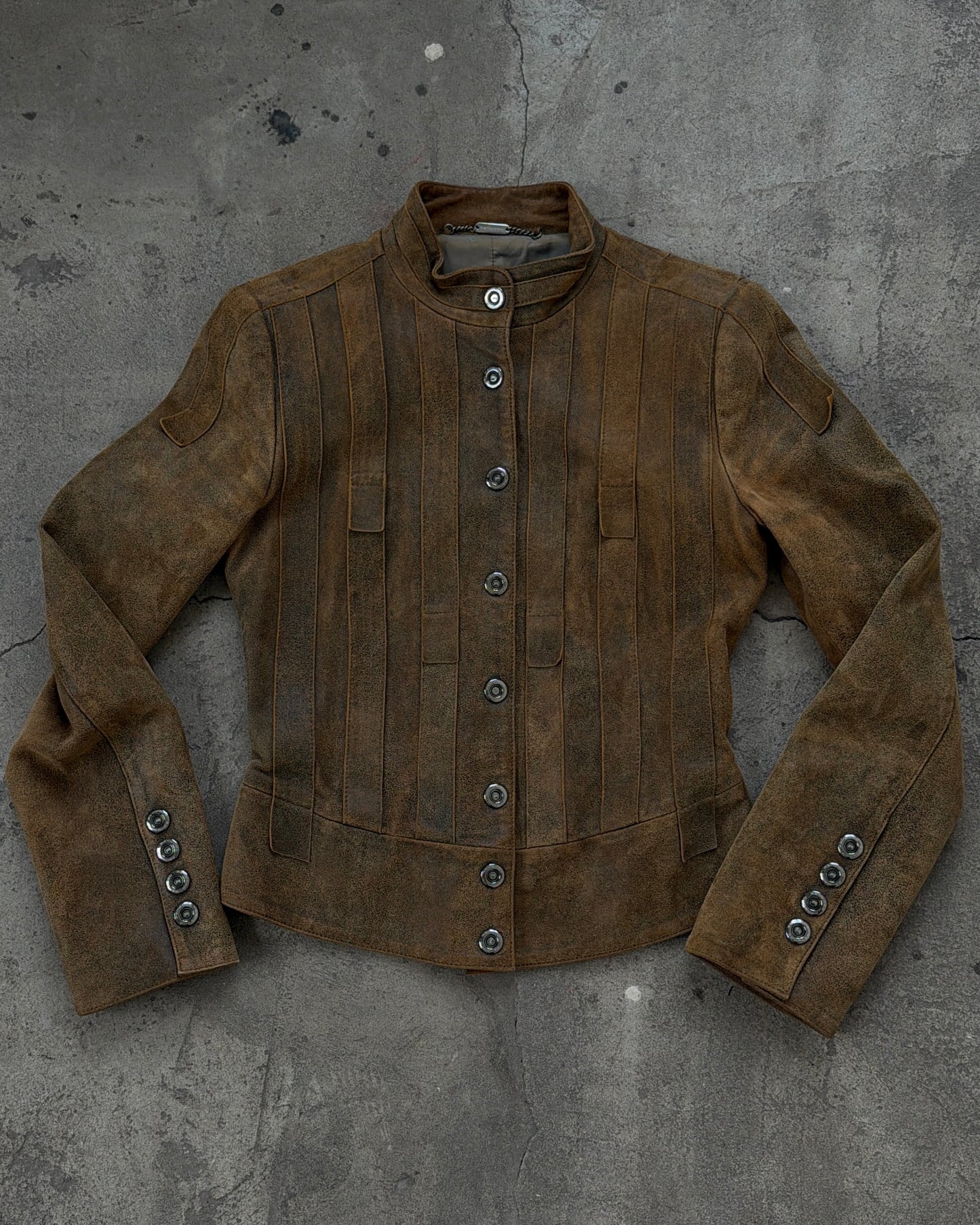 Vintage fitted suede leather jacket TWINKLING GLOBAL