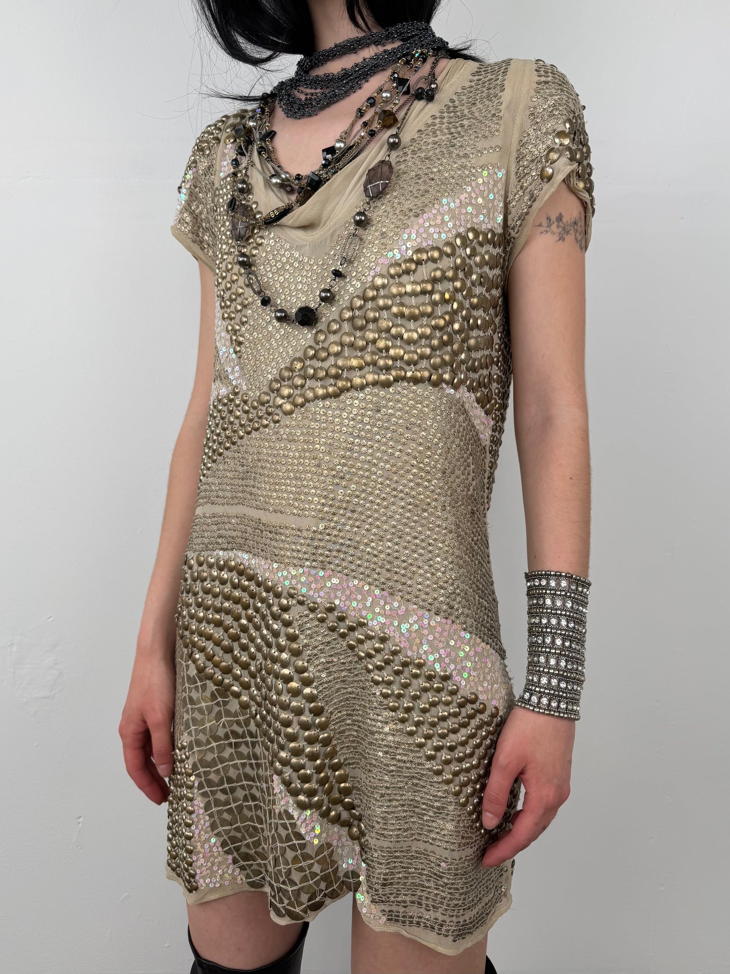 AllSaints embellished dress TWINKLING GLOBAL