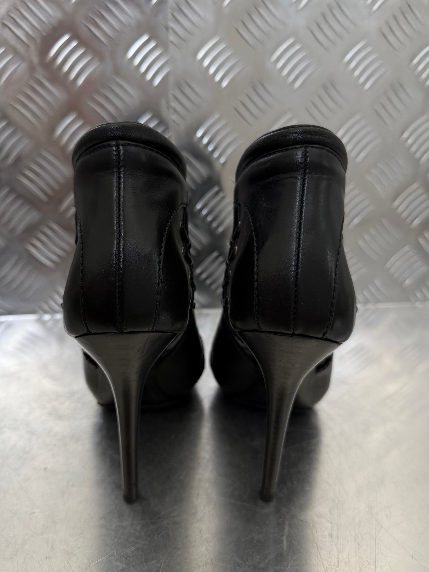 Alexander McQueen leather lace-up ankle heels TWINKLING GLOBAL