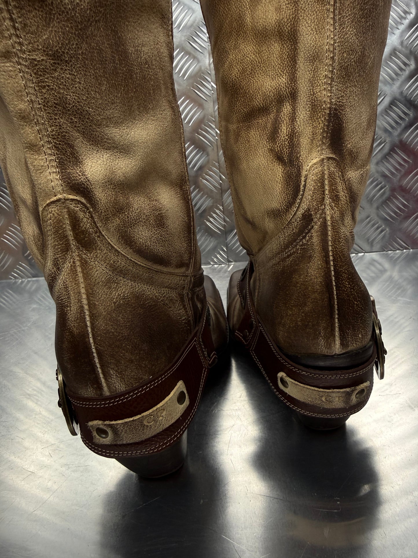 Vintage leather cowboy boots Carlo Pazolini TWINKLING GLOBAL