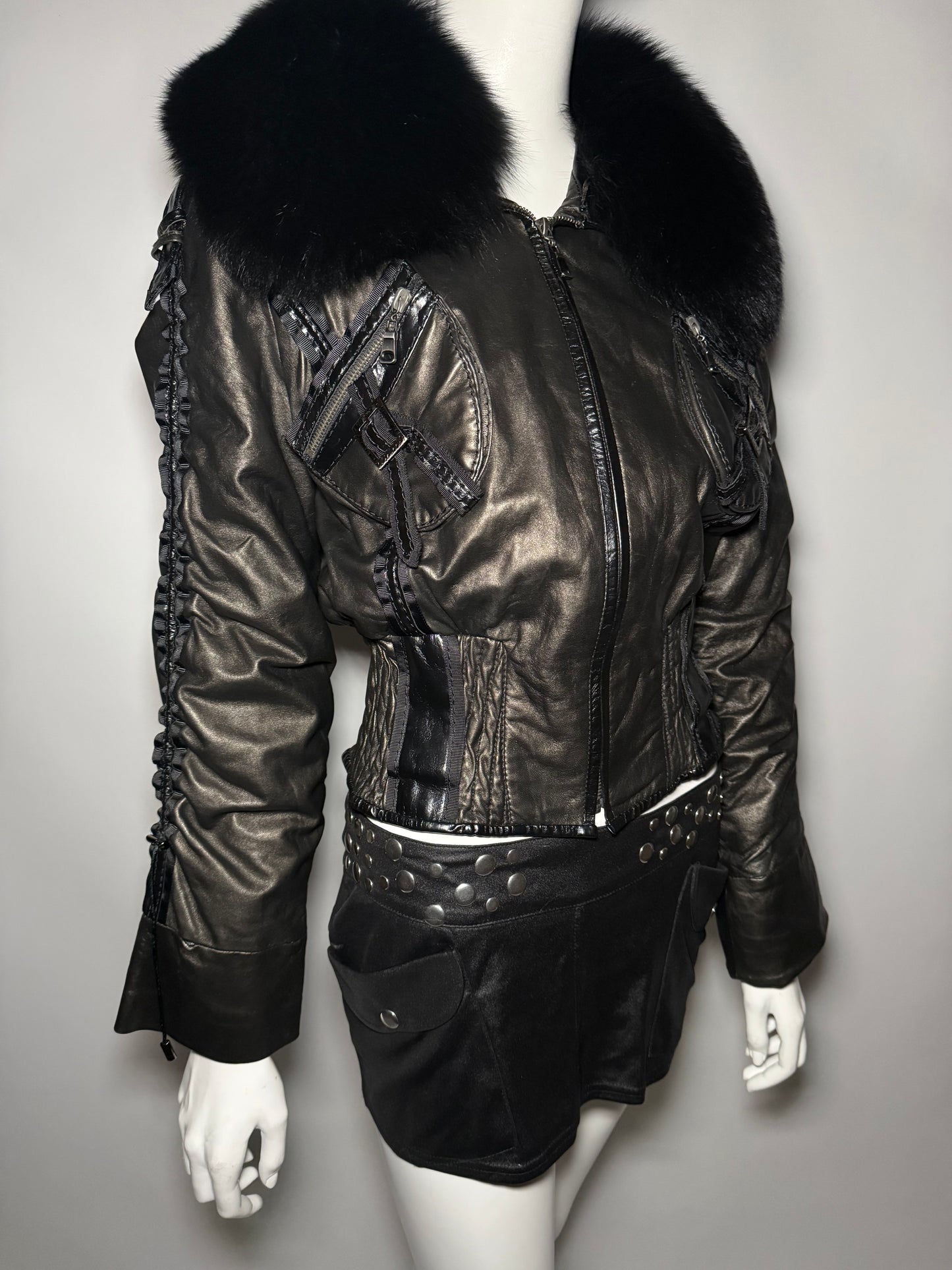 VINTAGE LEATHER JACKET TWINKLING GLOBAL