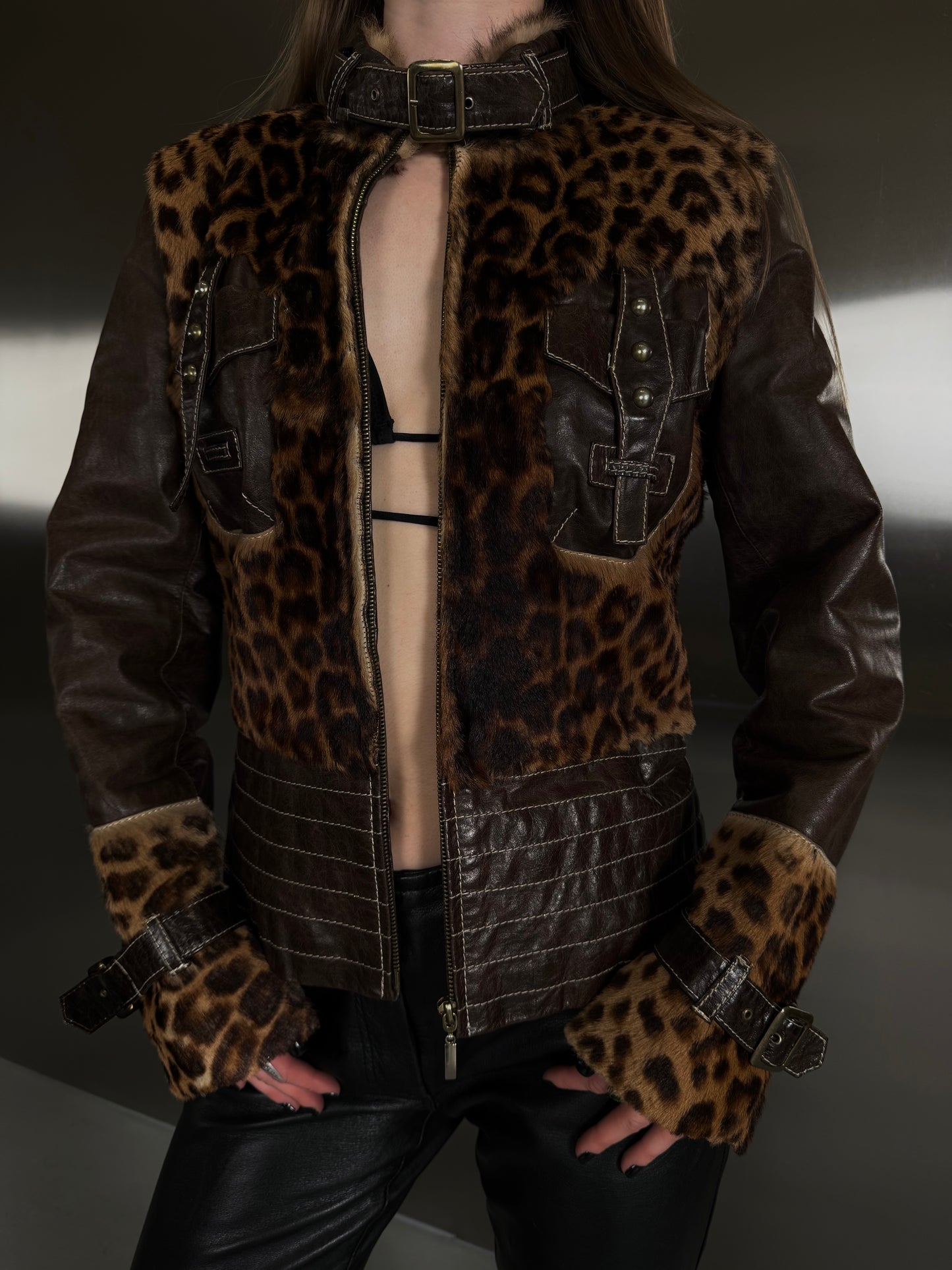 Vintage leather jacket TWINKLING GLOBAL
