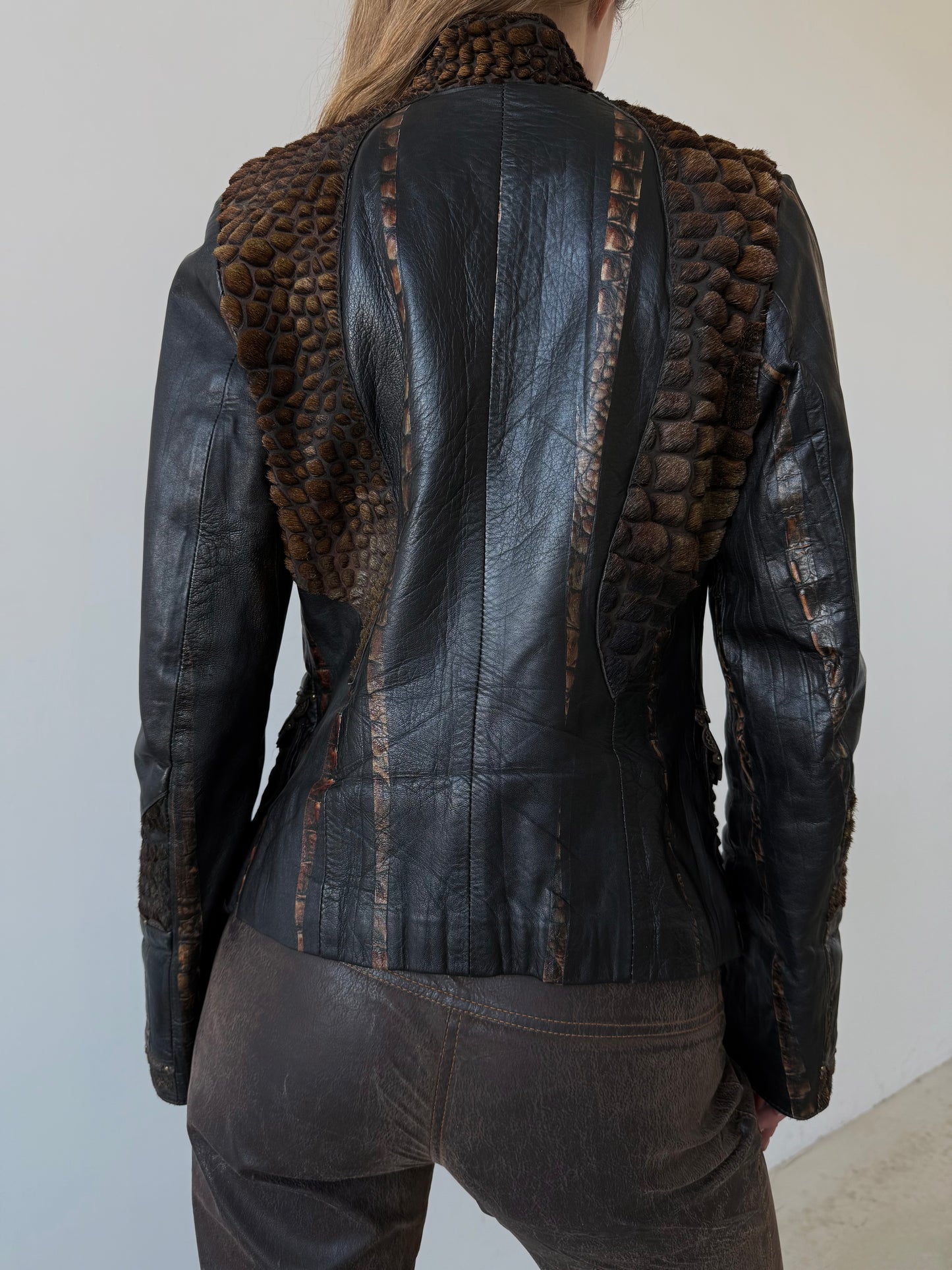 Vintage unique leather jacket TWINKLING GLOBAL