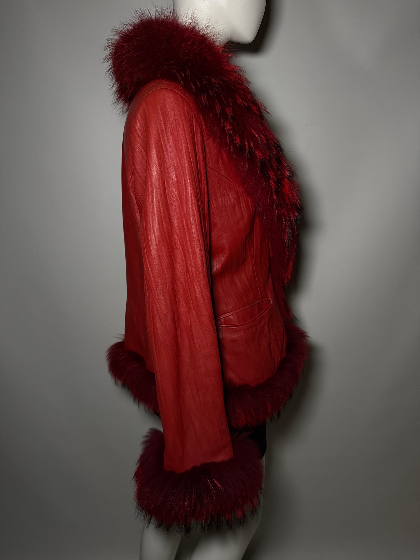 Vintage red leather jacket Twinkling Global