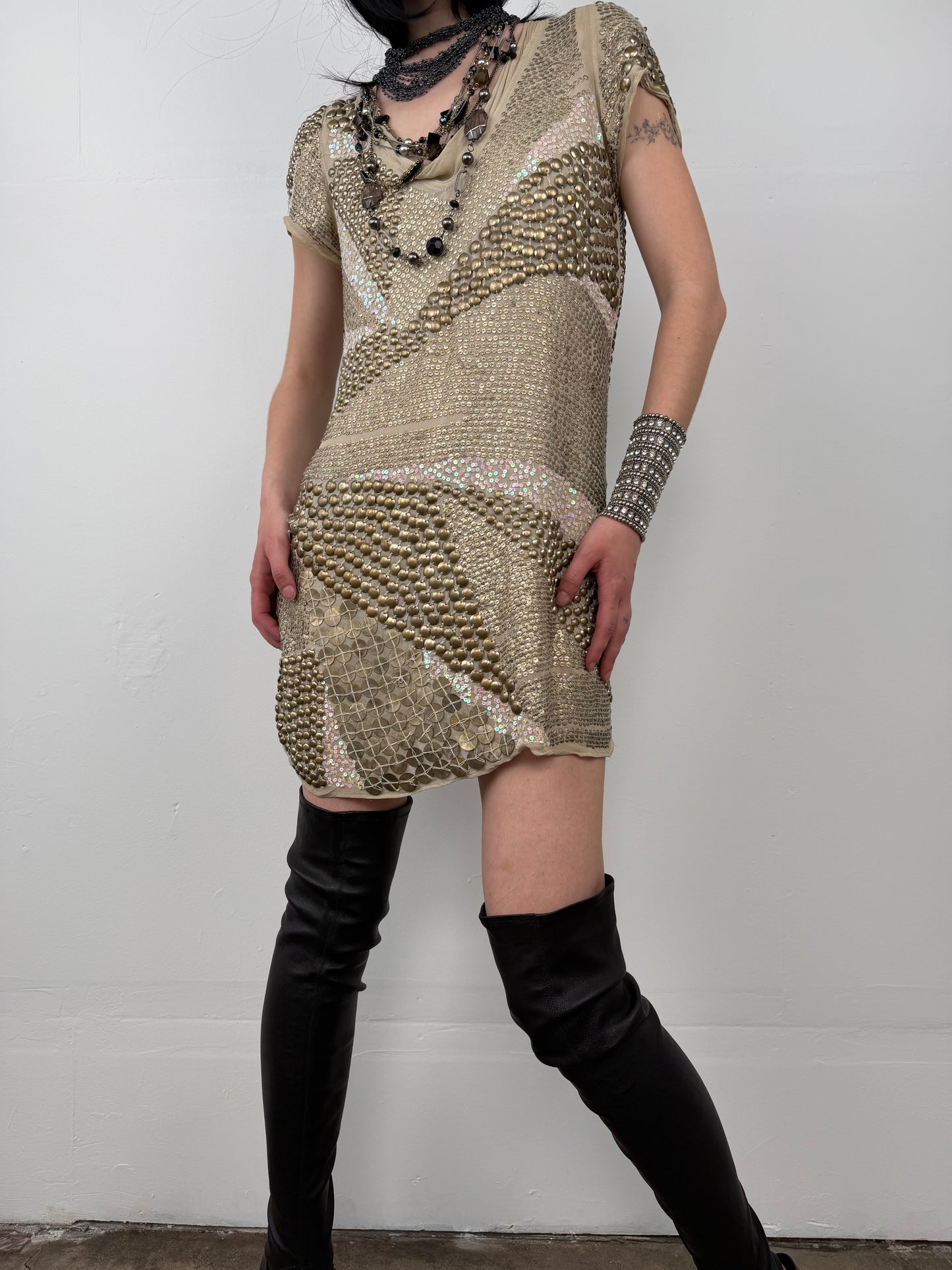 AllSaints embellished dress TWINKLING GLOBAL