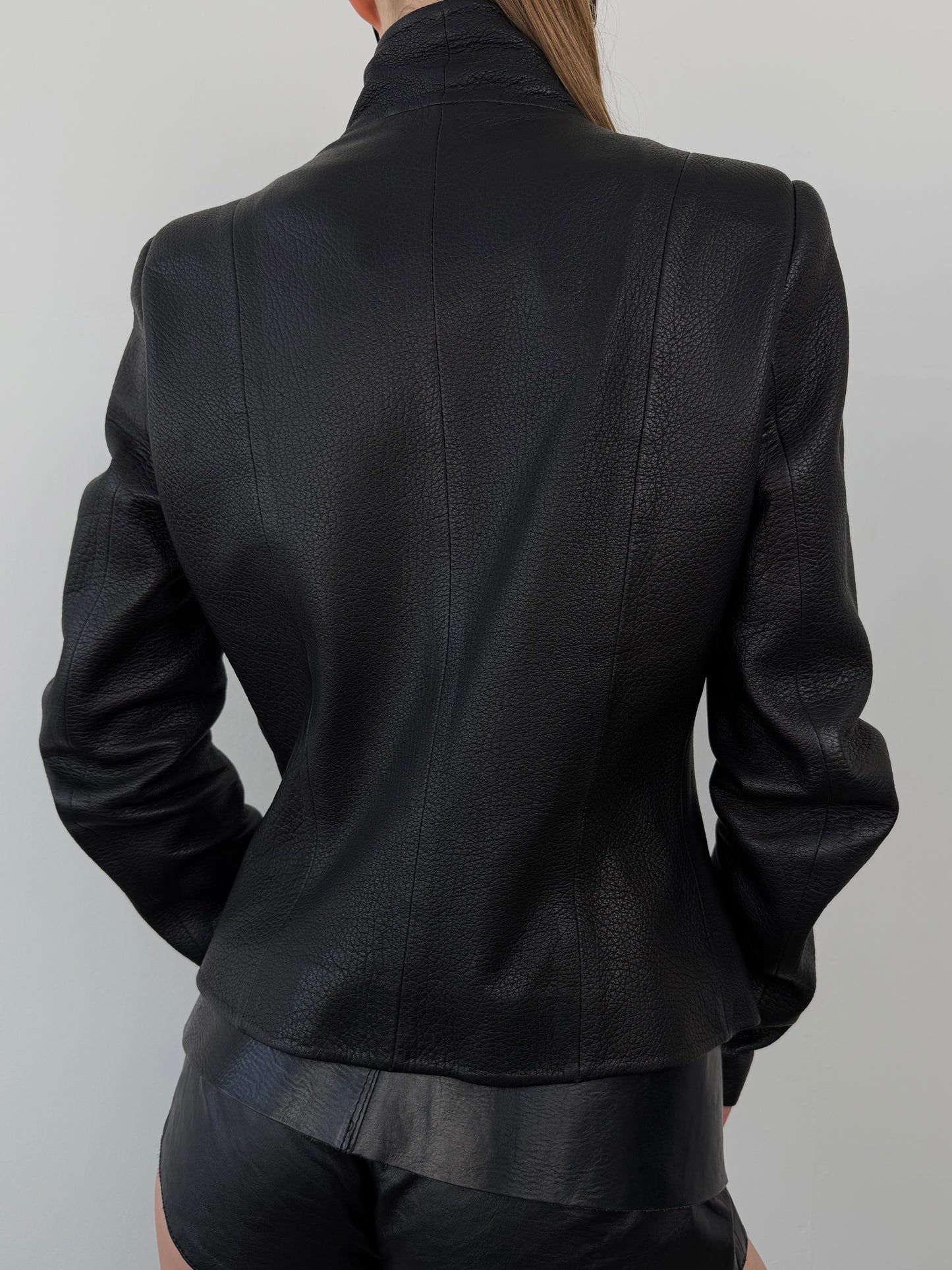 Vintage asymmetrical leather jacket TWINKLING GLOBAL