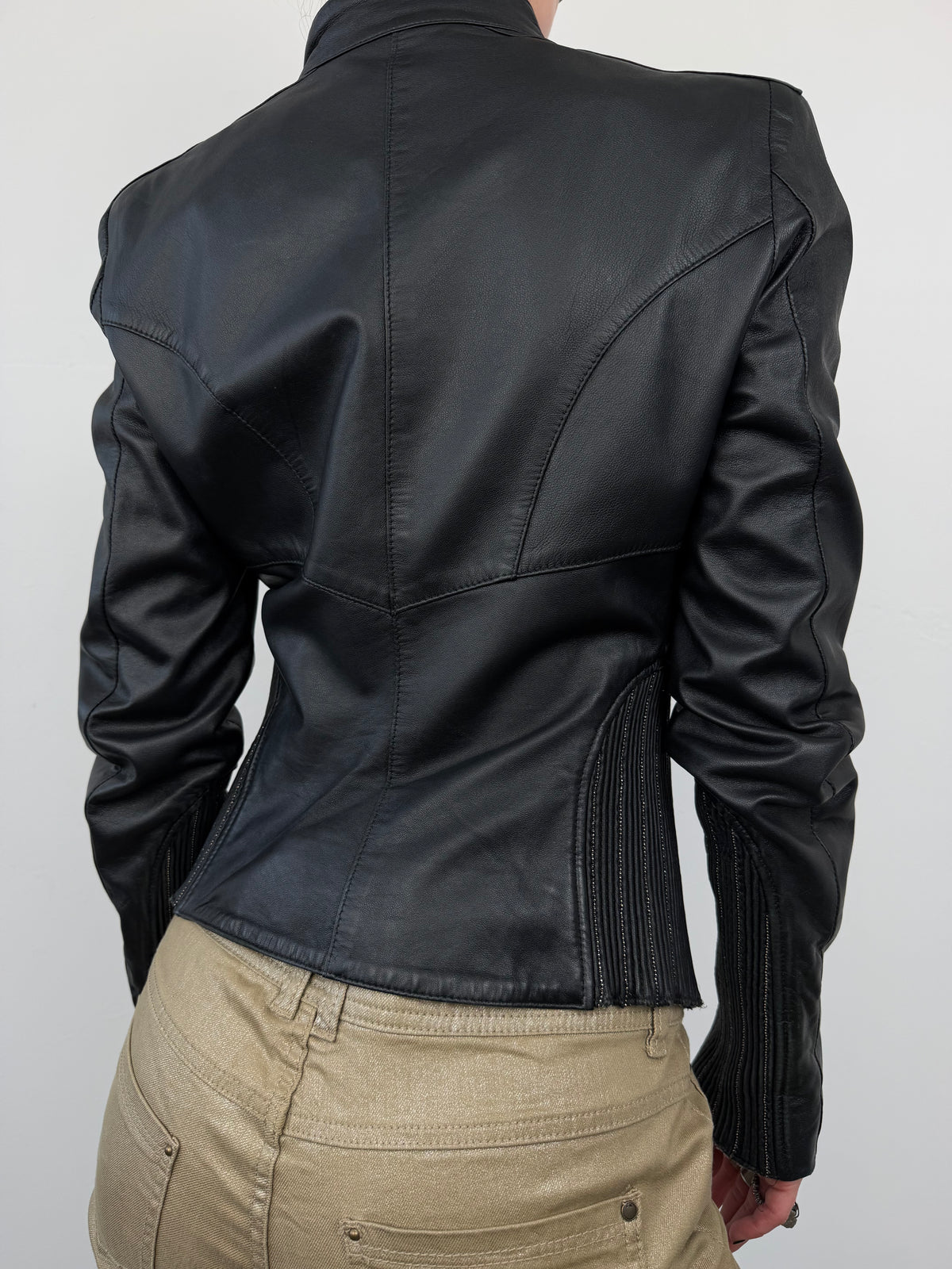 Vintage embellished leather jacket TWINKLING GLOBAL