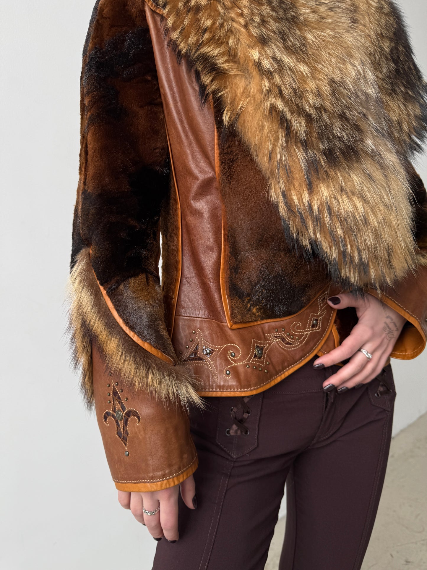 Vintage leather jacket TWINKLING GLOBAL