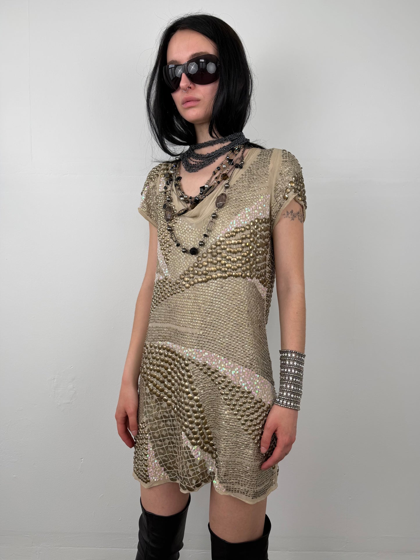 AllSaints embellished dress TWINKLING GLOBAL