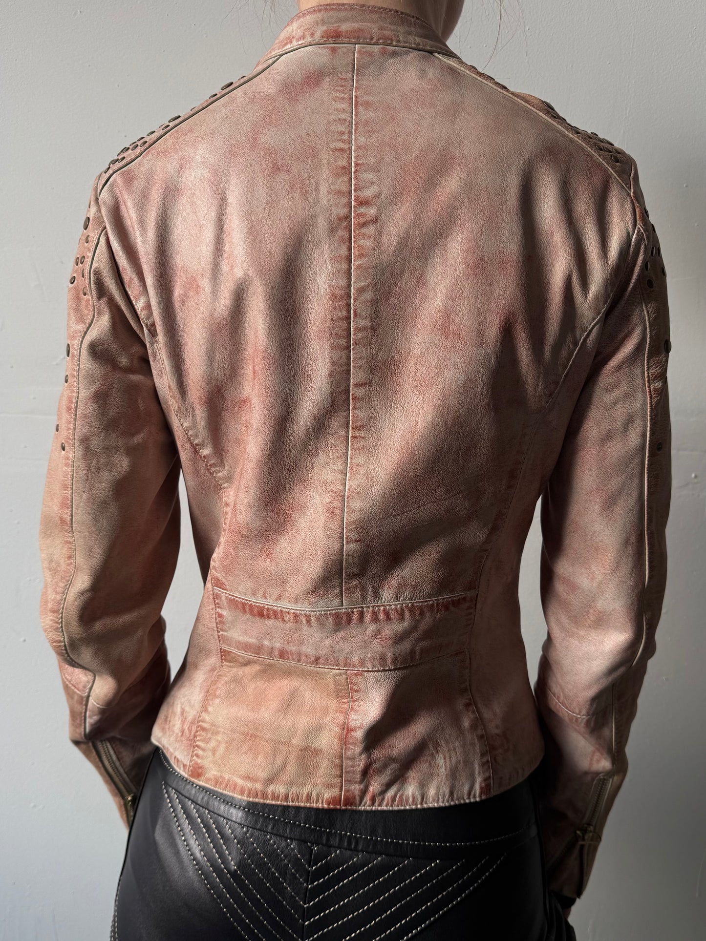 Vintage leather jacket with studs TWINKLING GLOBAL